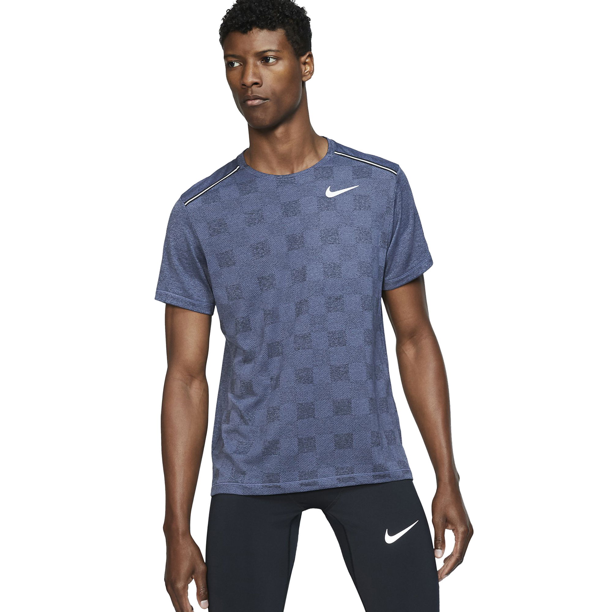 Nike Dri-Fit Miler Short-Sleeve Knit Running Top Erkek Tişört