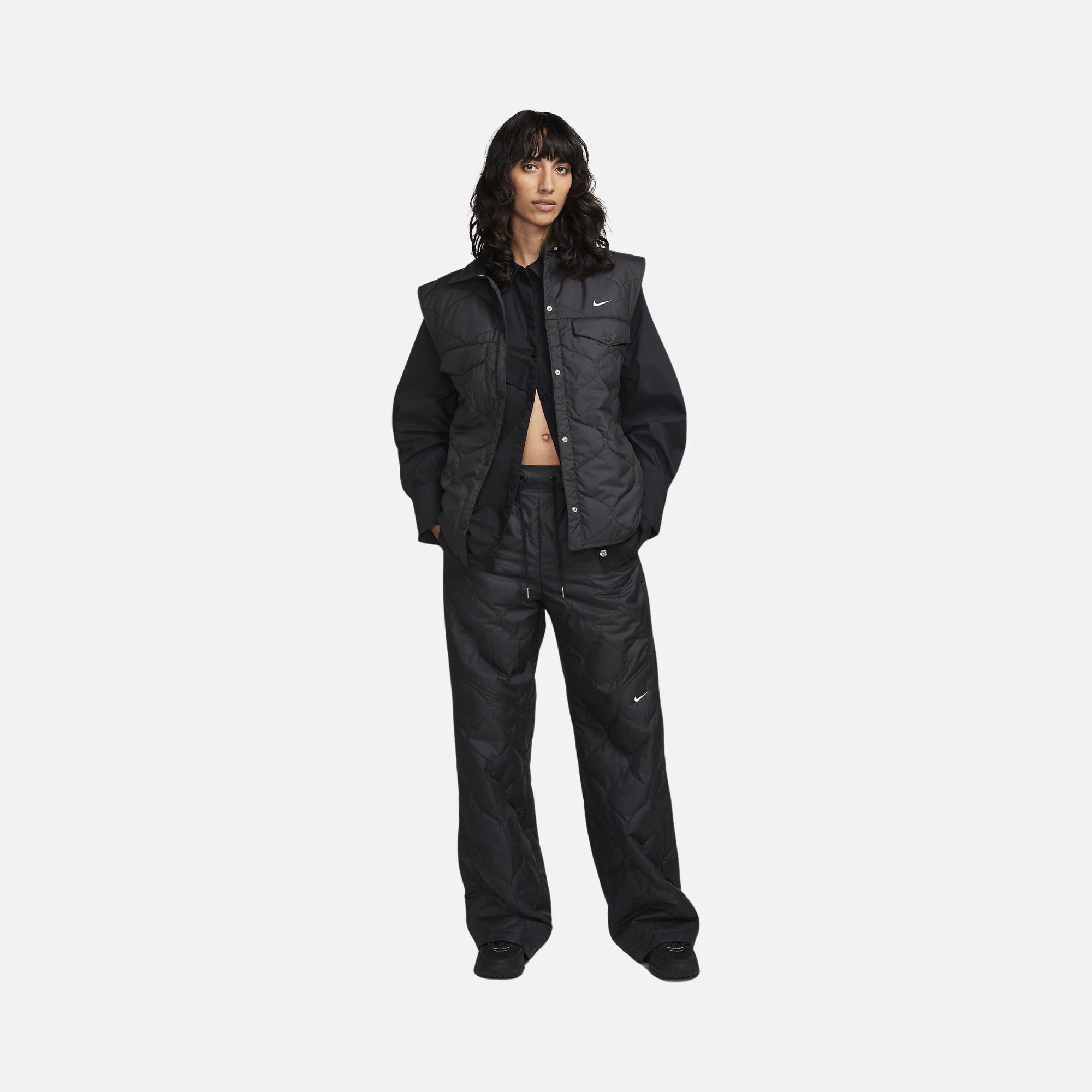 Nike Sportswear Essentials High-Waisted Open-Hem Quilted Kadın Eşofman Altı