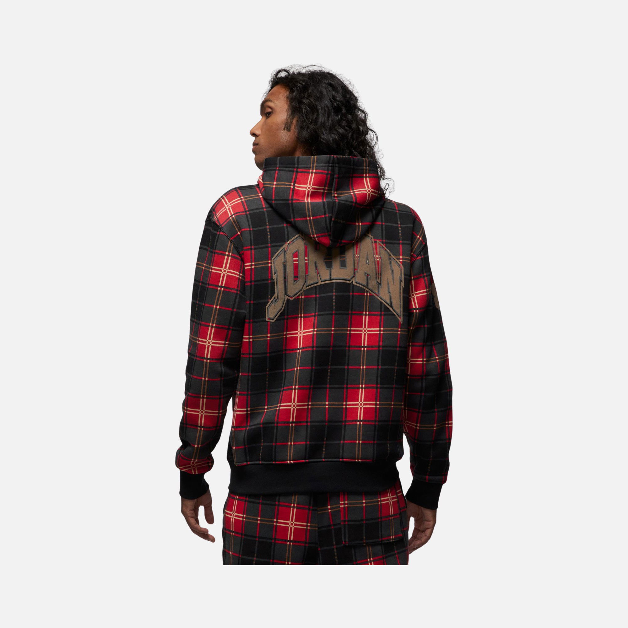 Nike Jordan Essential Flight Artist Series Plaid Fleece Crew Erkek Sweatshirt