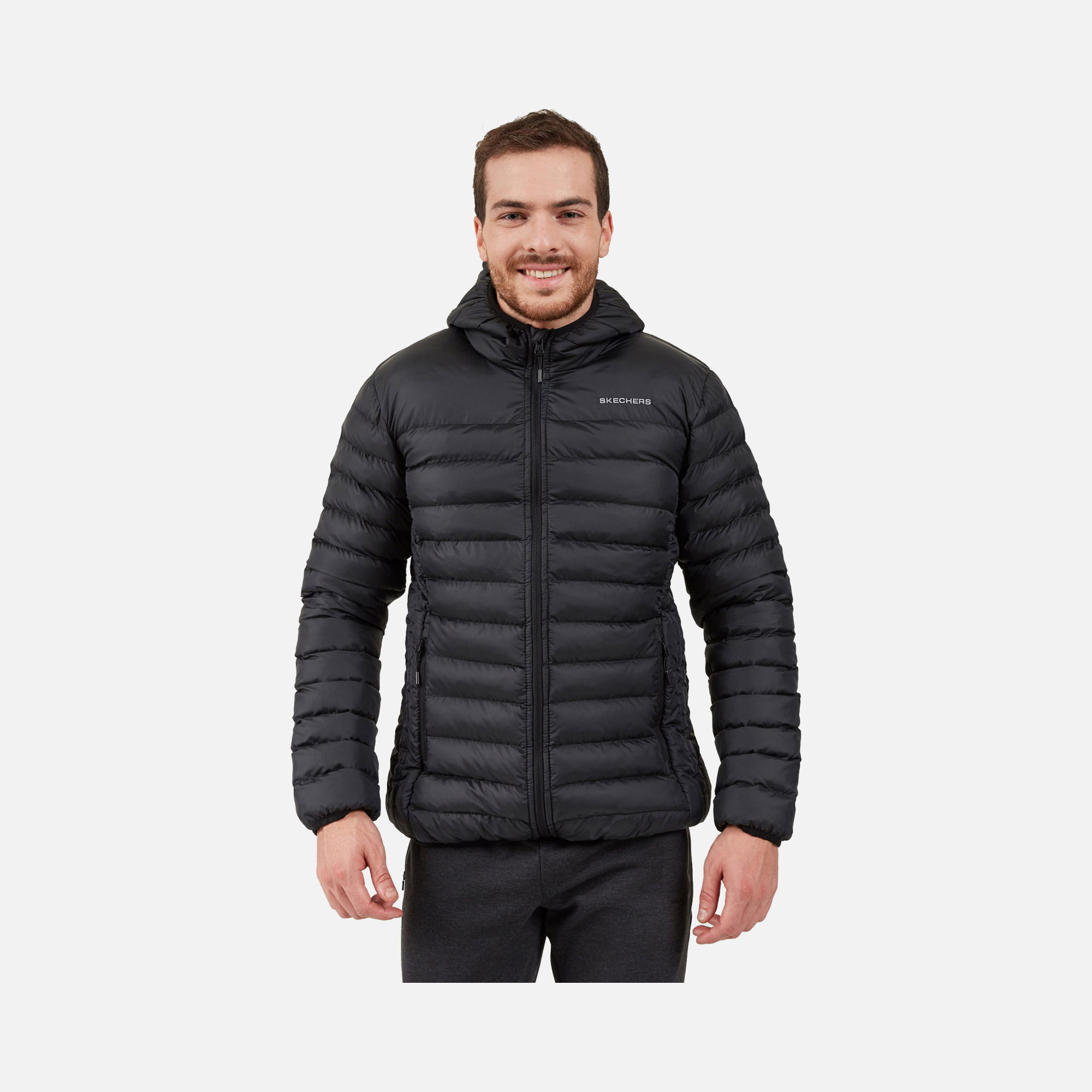 Skechers Essential Padded Lightweight Full-Zip Hoodie Erkek Mont