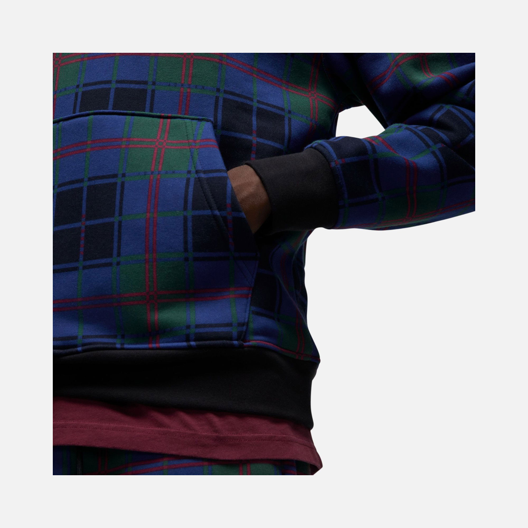 Nike Jordan Essential Flight Artist Series Plaid Fleece Crew Erkek Sweatshirt