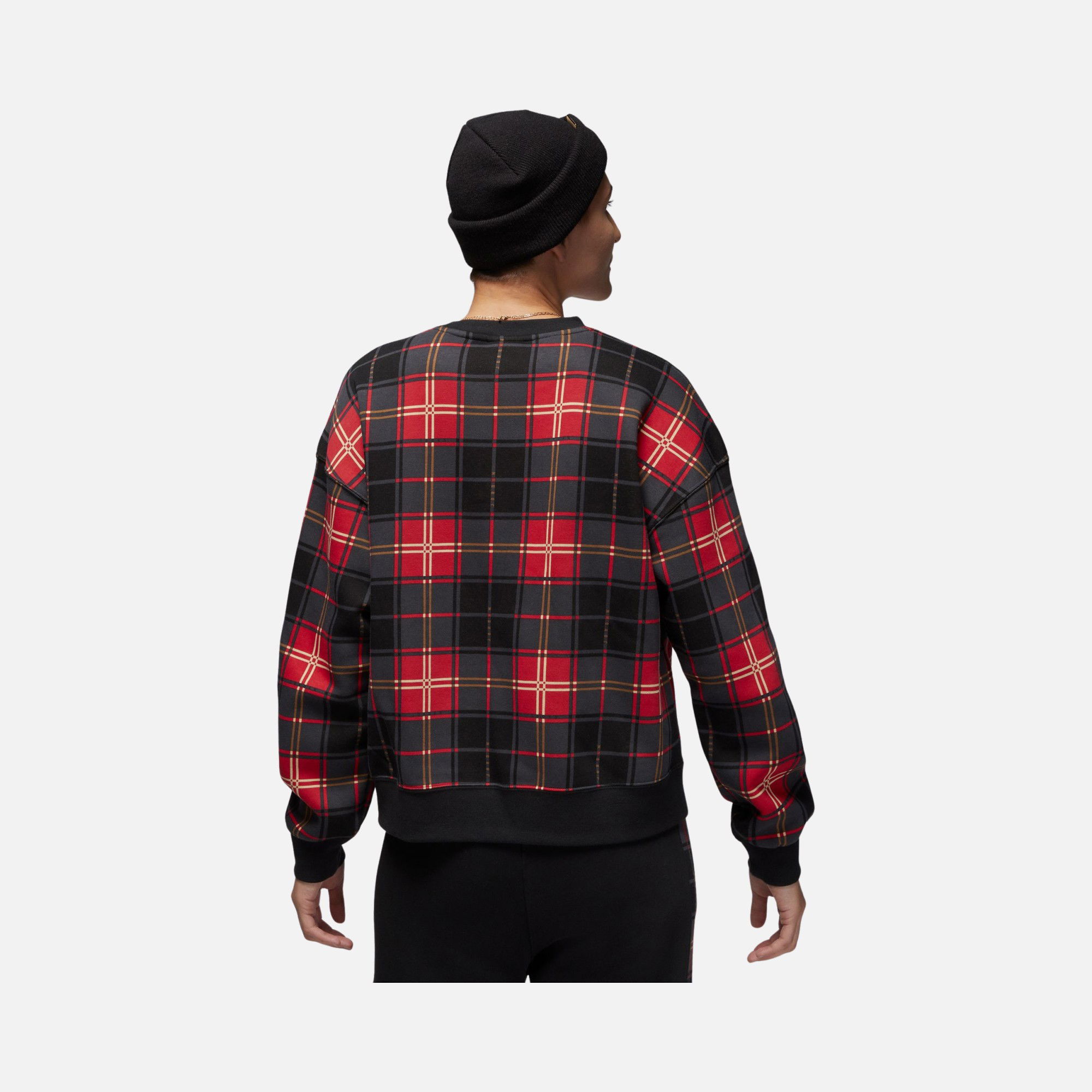 Nike Jordan Essential Flight Artist Series Plaid Fleece Crew Kadın Sweatshirt