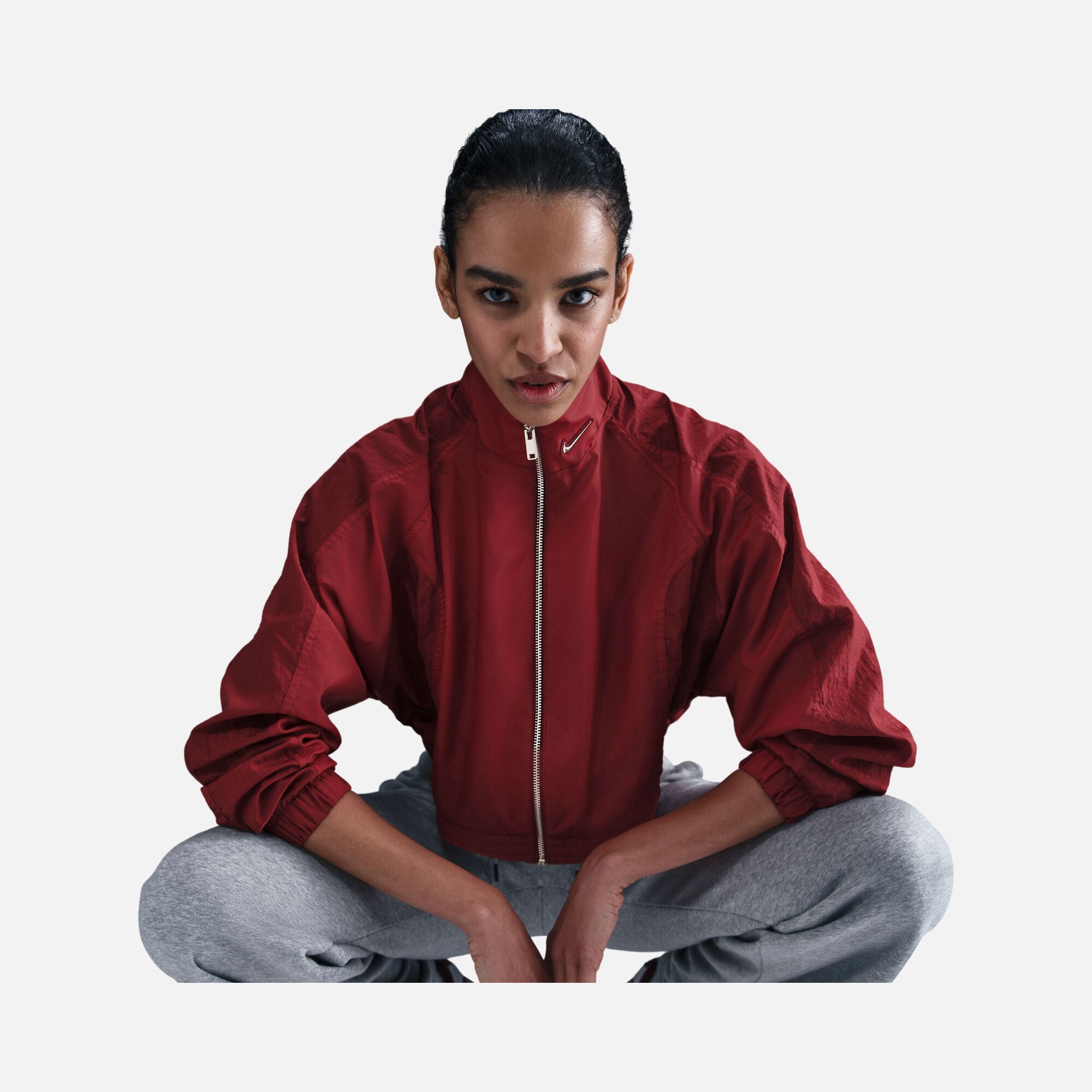 Nike Sportswear Woven Street Gels Cropped Full-Zip Kadın Ceket