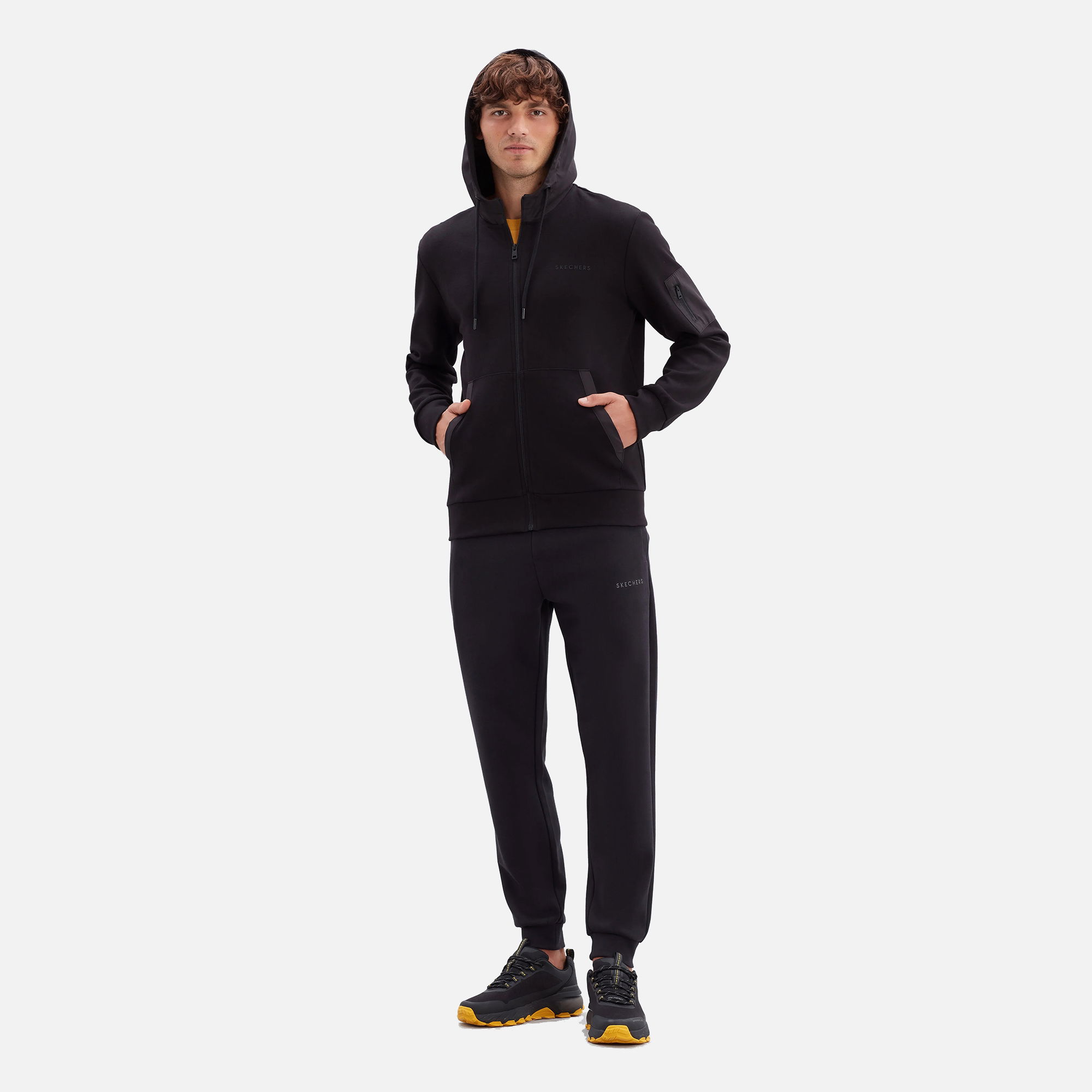 Skechers 2 XI Lock Woven Detailed Full-Zip Hoodie Sweatshirt