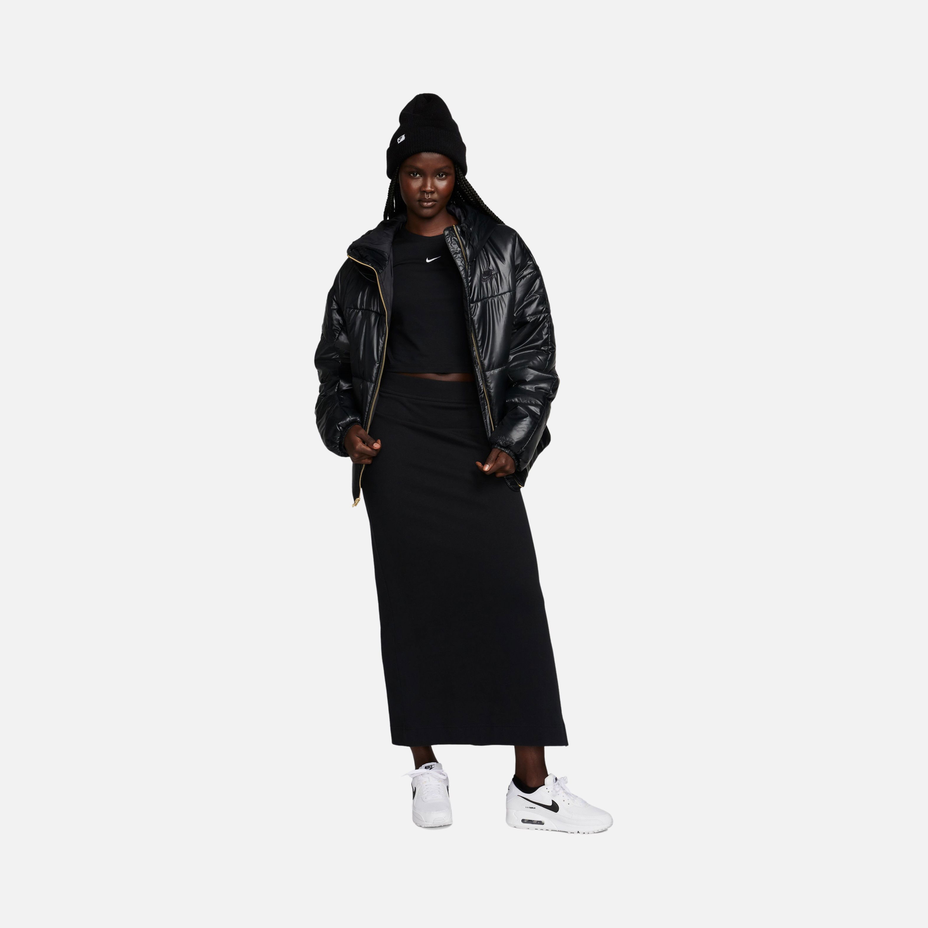 Nike Sportswear Classic Puffer Shine Therma-Fit Plenty Full-Zip Hoodie Kadın Mont