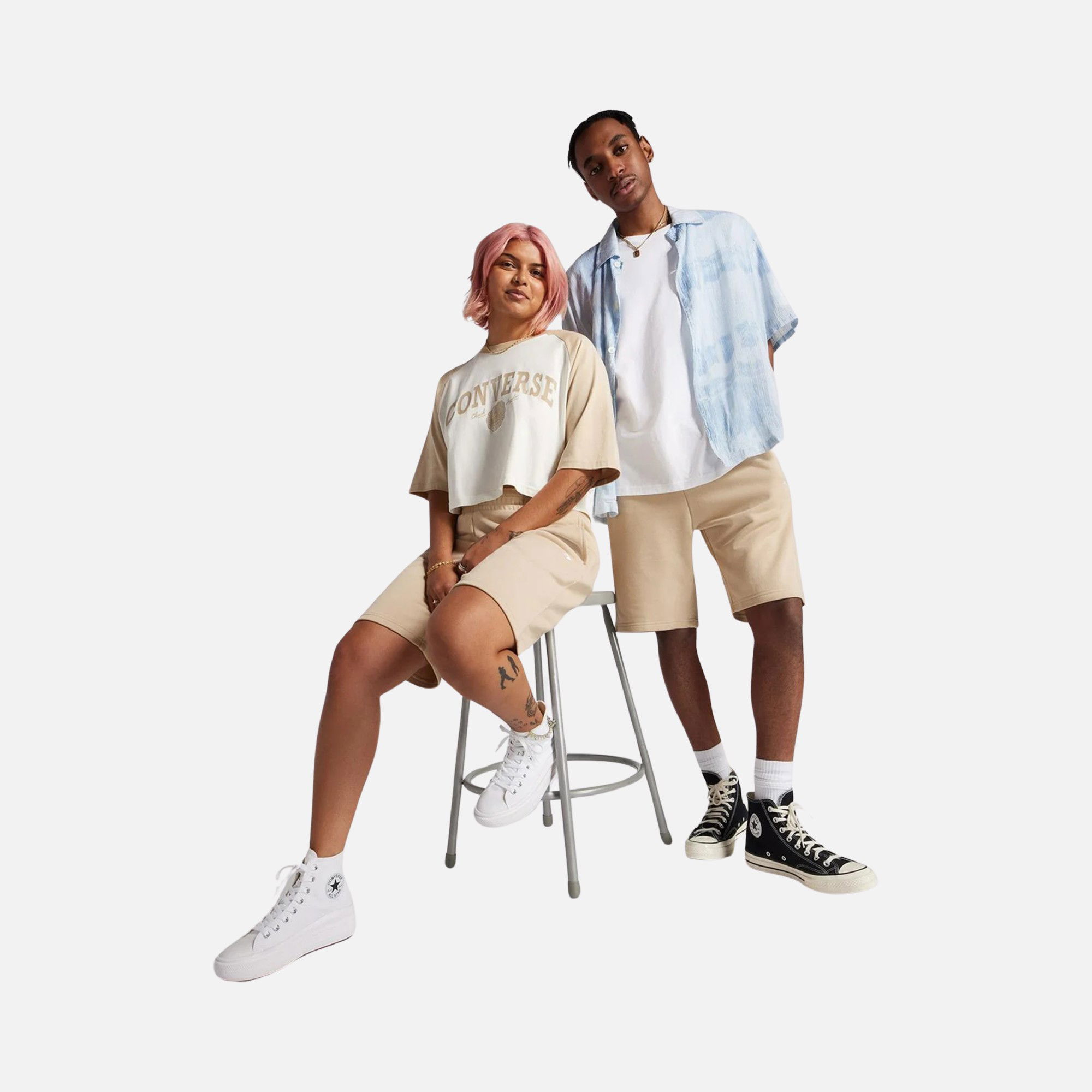 Converse Go To Embroidered Star Chevron Standard Fit Fleece Unisex Şort