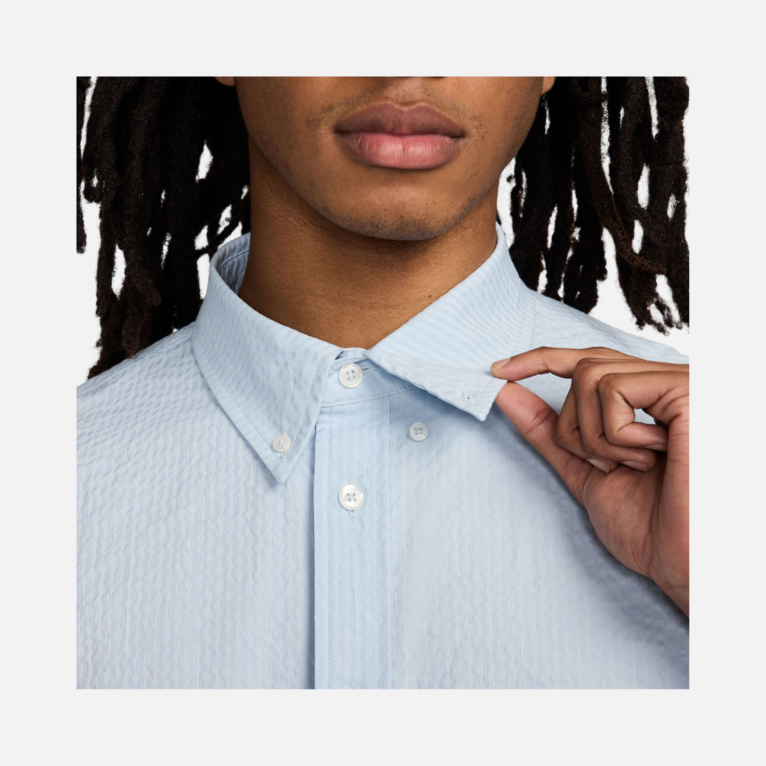 Nike Life Seersucker Fabric Button-Down Short-Sleeve Erkek Gömlek