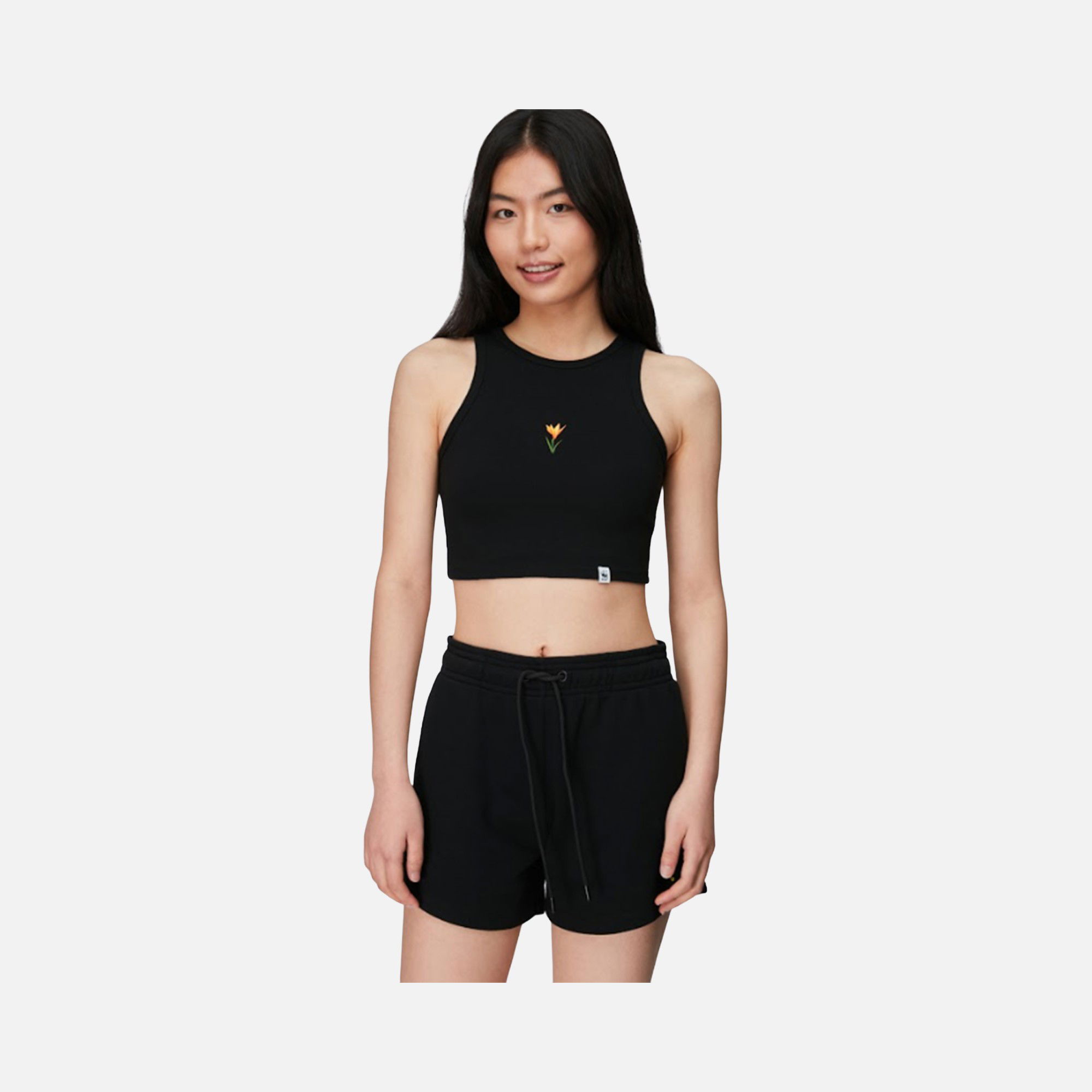 WWF Sportswear Panda Embroidered Regular-Fit High Waist Kadın Şort