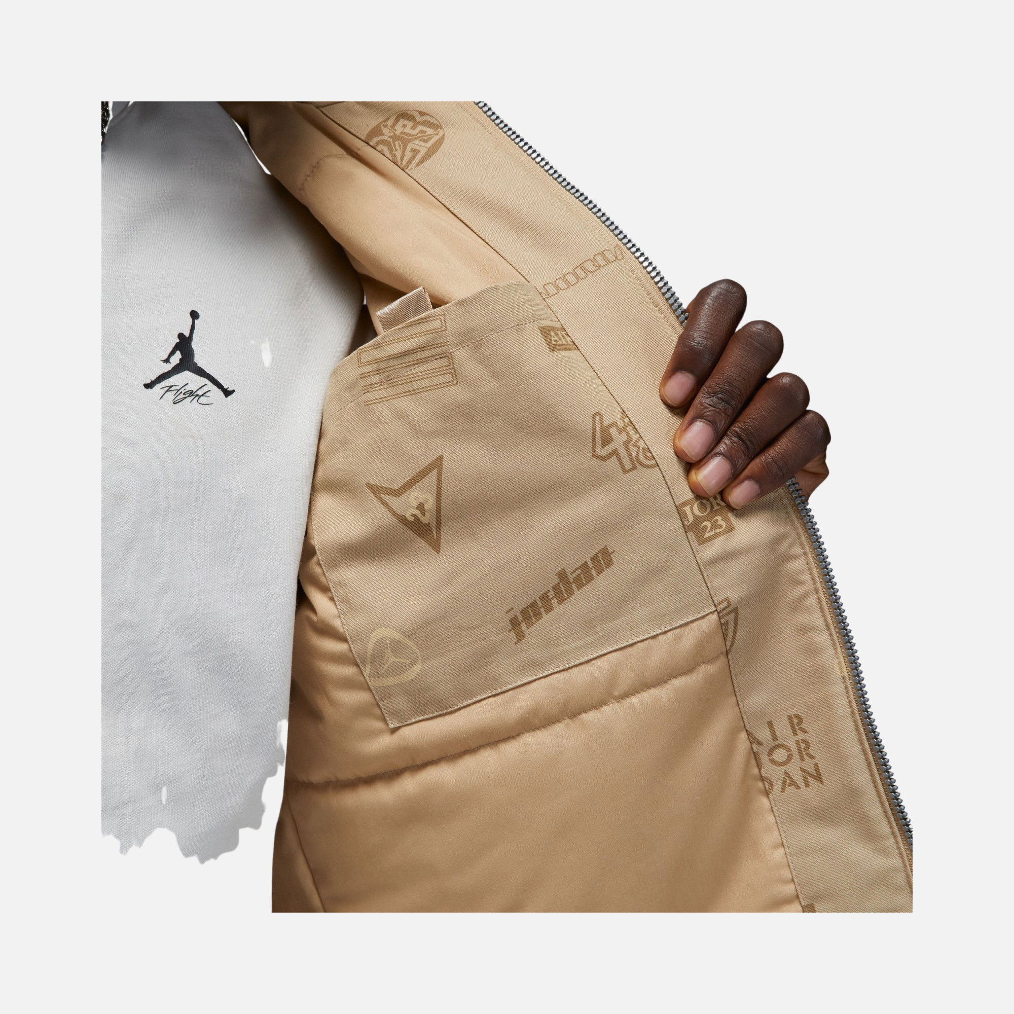 Nike Jordan Flight Heritage Allover OW Lined Full-Zip Erkek Ceket