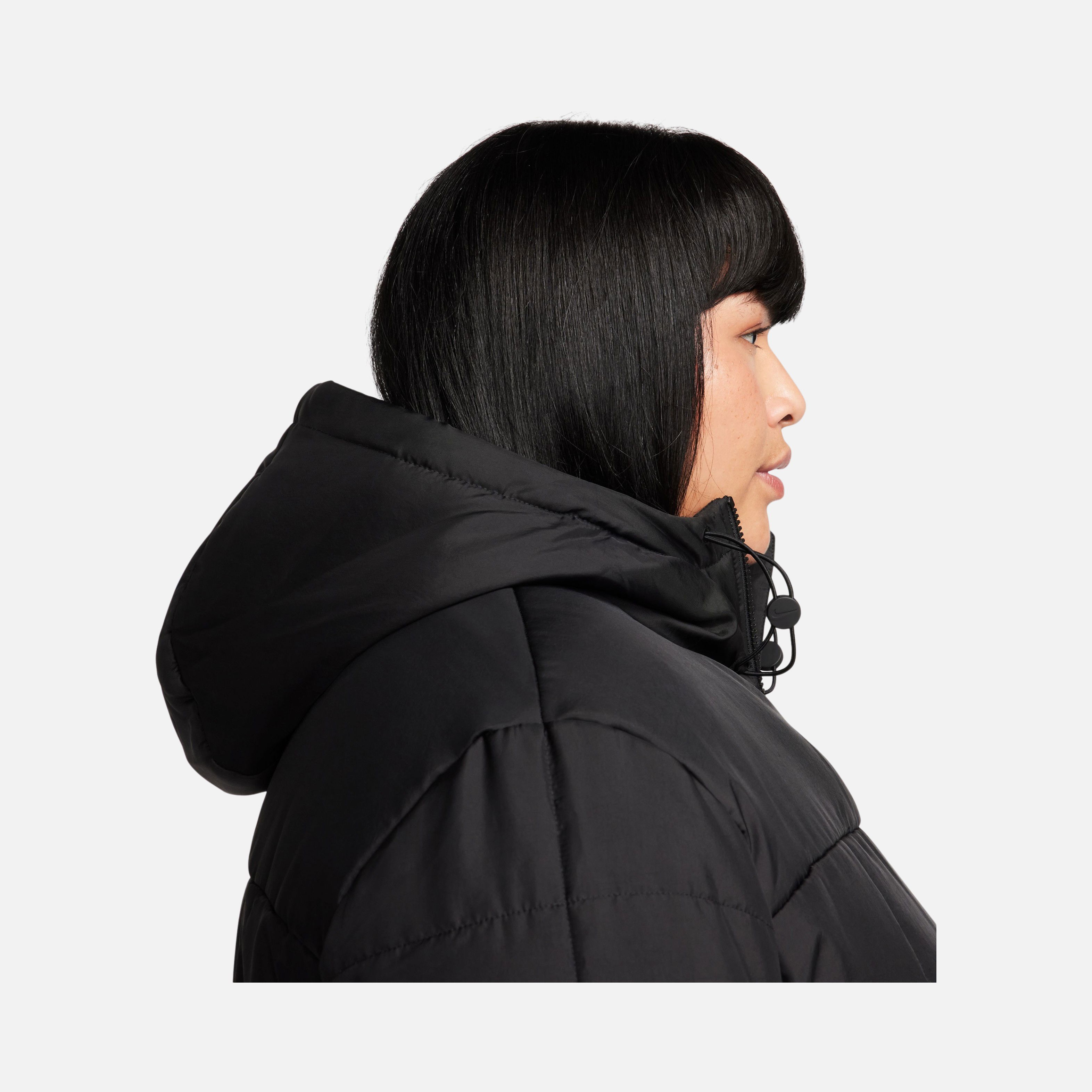 Nike Sportswear Essential Therma-Fit Puffer Full-Zip Hoodie (Plus Size) Kadın Mont