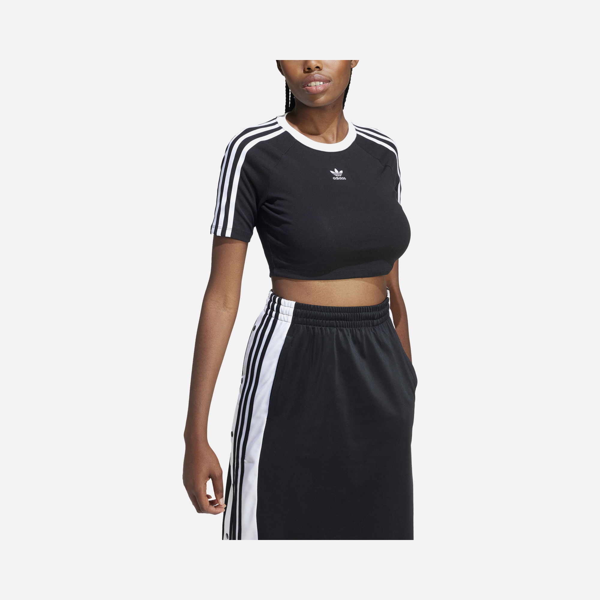 adidas Originals 3-Stripes Baby Slim Cut Crew Neck Cropped Short-Sleeve Kadın Tişört