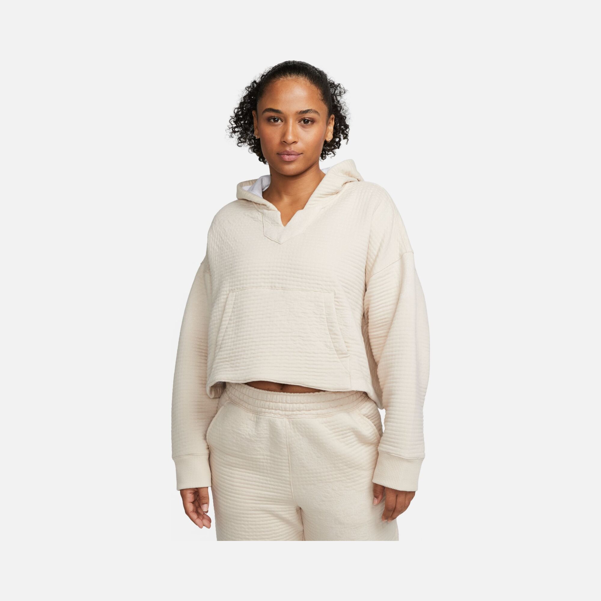 Nike Yoga Luxe Therma-Fit Jacquard Fleece Pullover Hoodie Kadın Sweatshirt