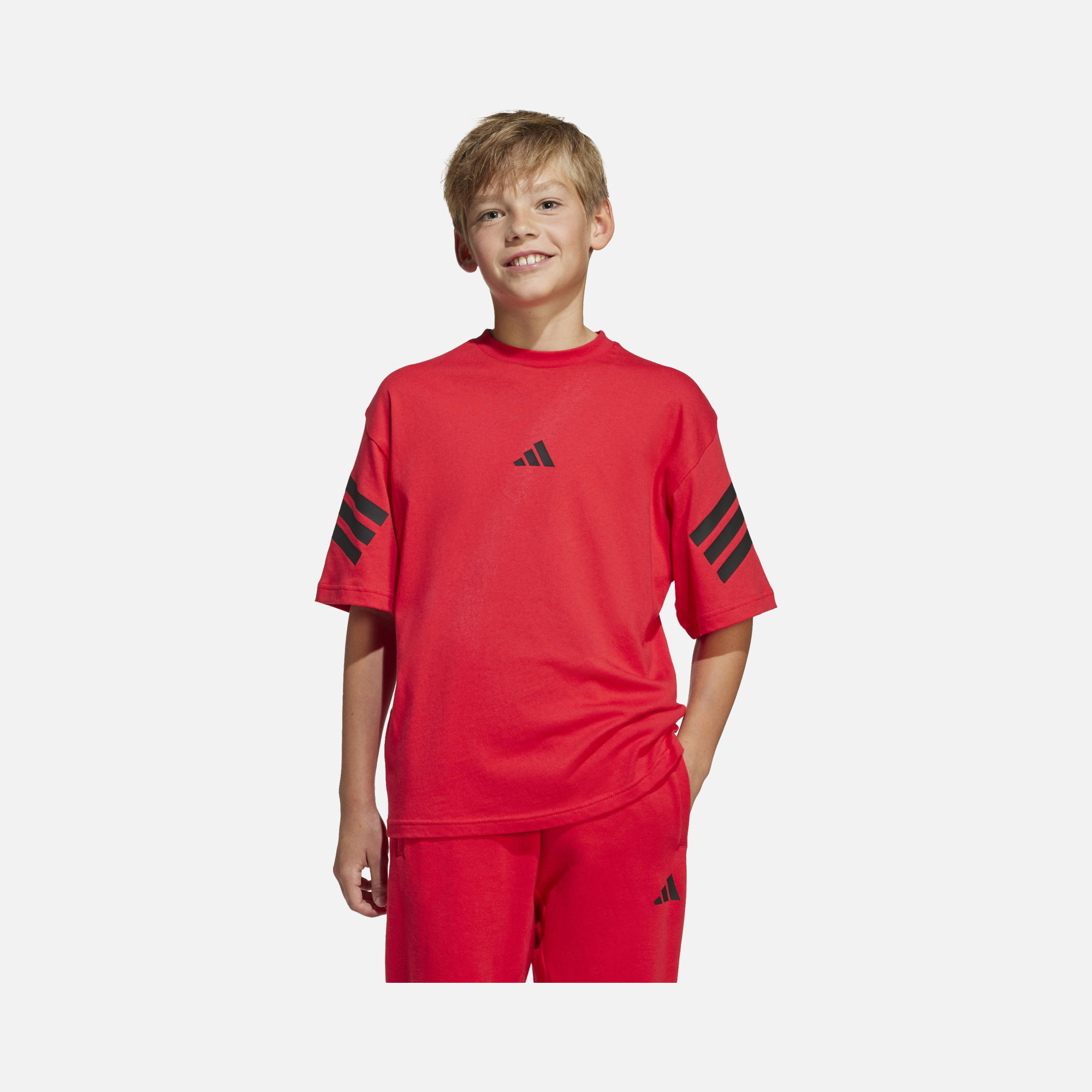 adidas Sportswear Future Icons 3-Stripes & 3-Bar Logo Detail Short-Sleeve Çocuk Tişört