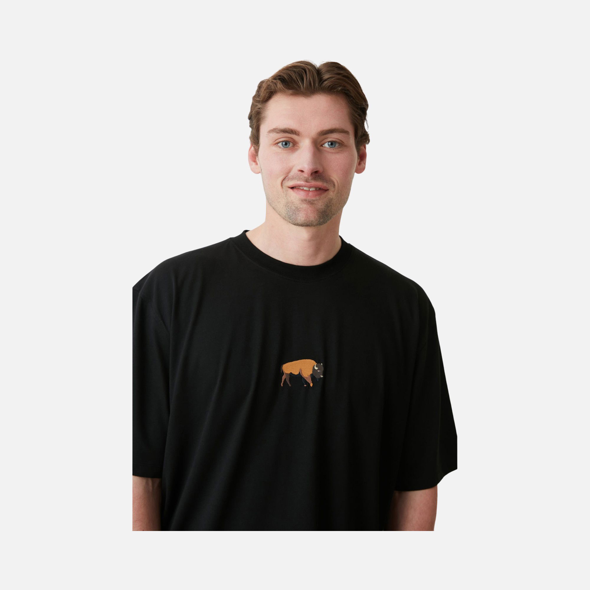 WWF Sportswear Bizon Embroidered Oversize Short-Sleeve Unisex Tişört