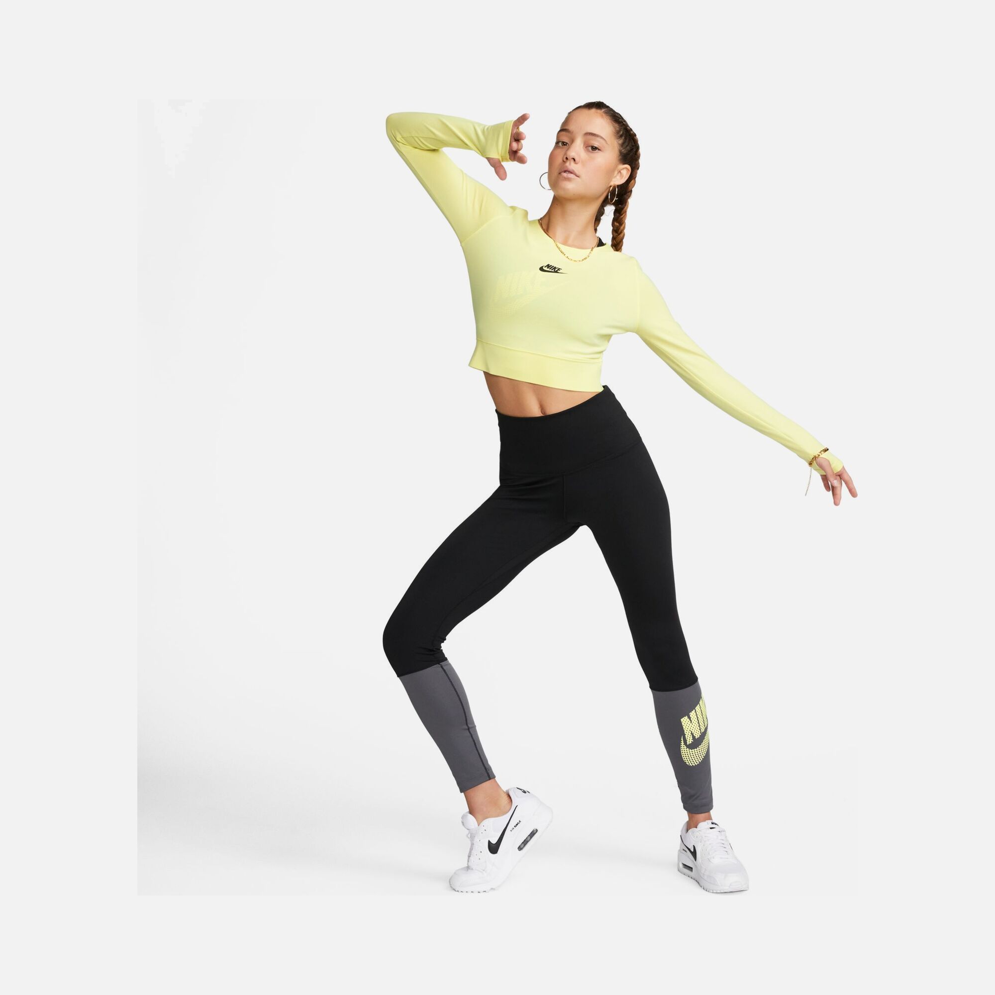Nike Sportswear Gel-Dance Cropped Long-Sleeve Kadın Tişört