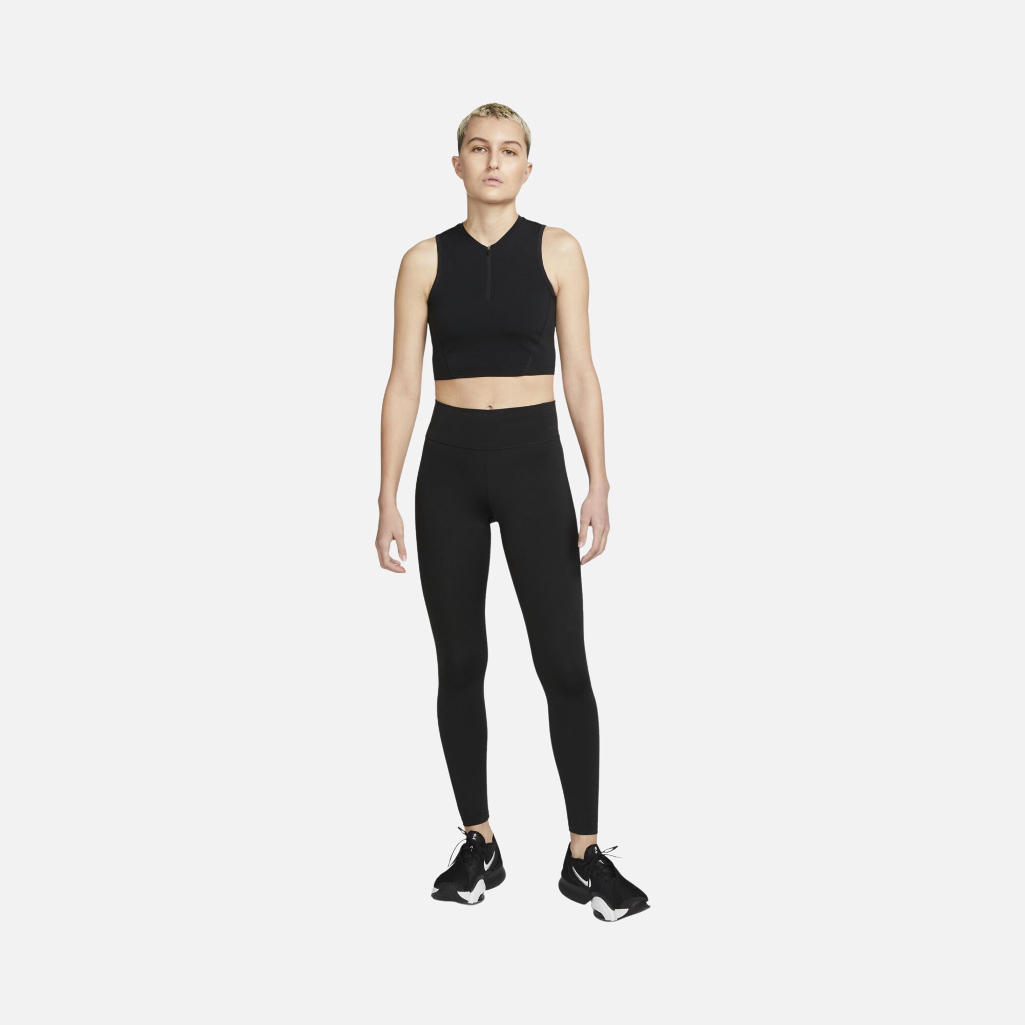 Nike Pro Dri-Fit Cropped Essential Zip-Front Light Support Training Kadın Atlet