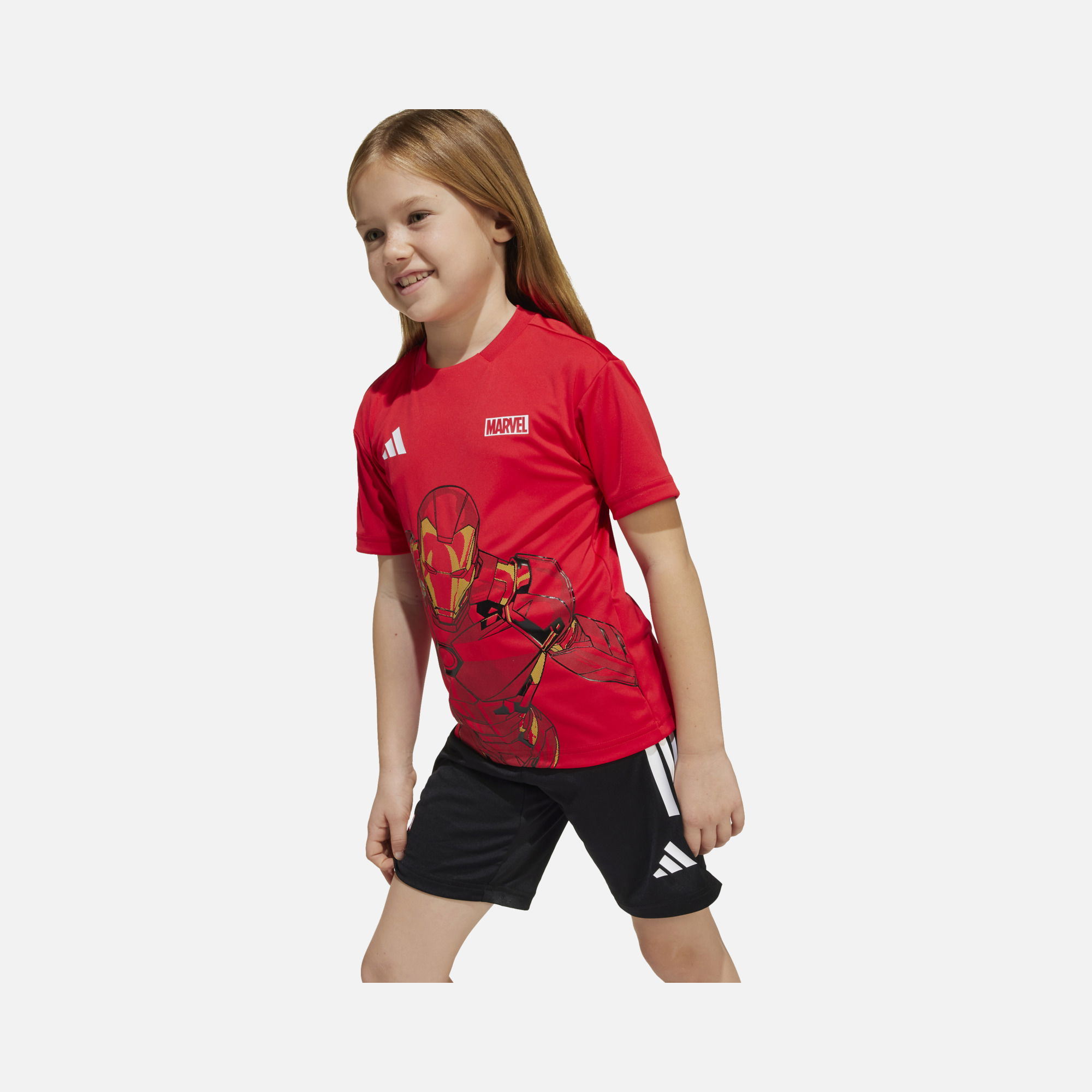 adidas Sportswear x Marvel Iron Man Climacool Regular-Fit Short-Sleeve Tişört&Şort Çocuk Takım