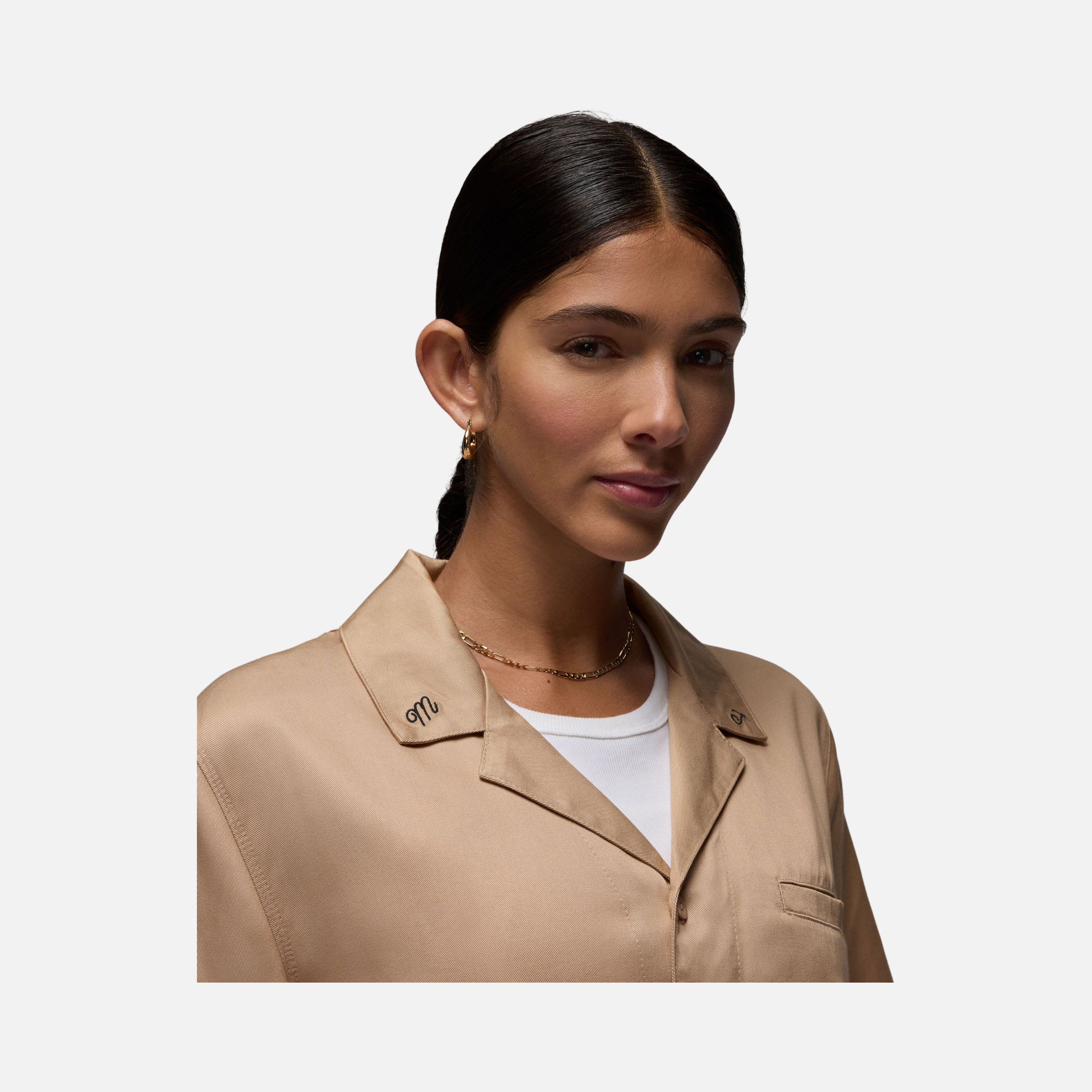 Nike Jordan Woven Solid 2 Full-Buttoned Short-Sleeve Kadın Gömlek