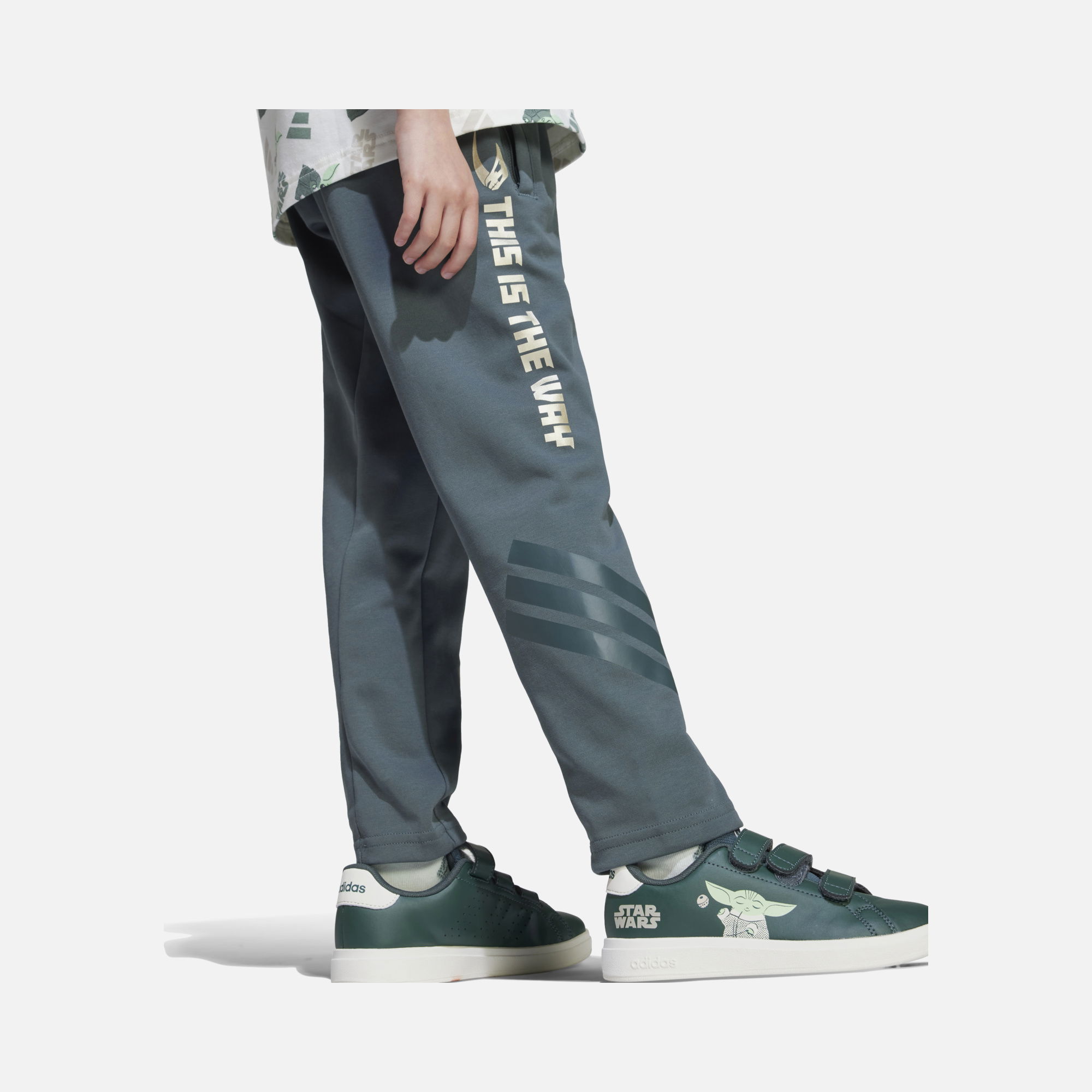 adidas Star Wars Mandalorian French Terry Fabric Mid-Rise Waist Gym & Training Çocuk Eşofman Altı