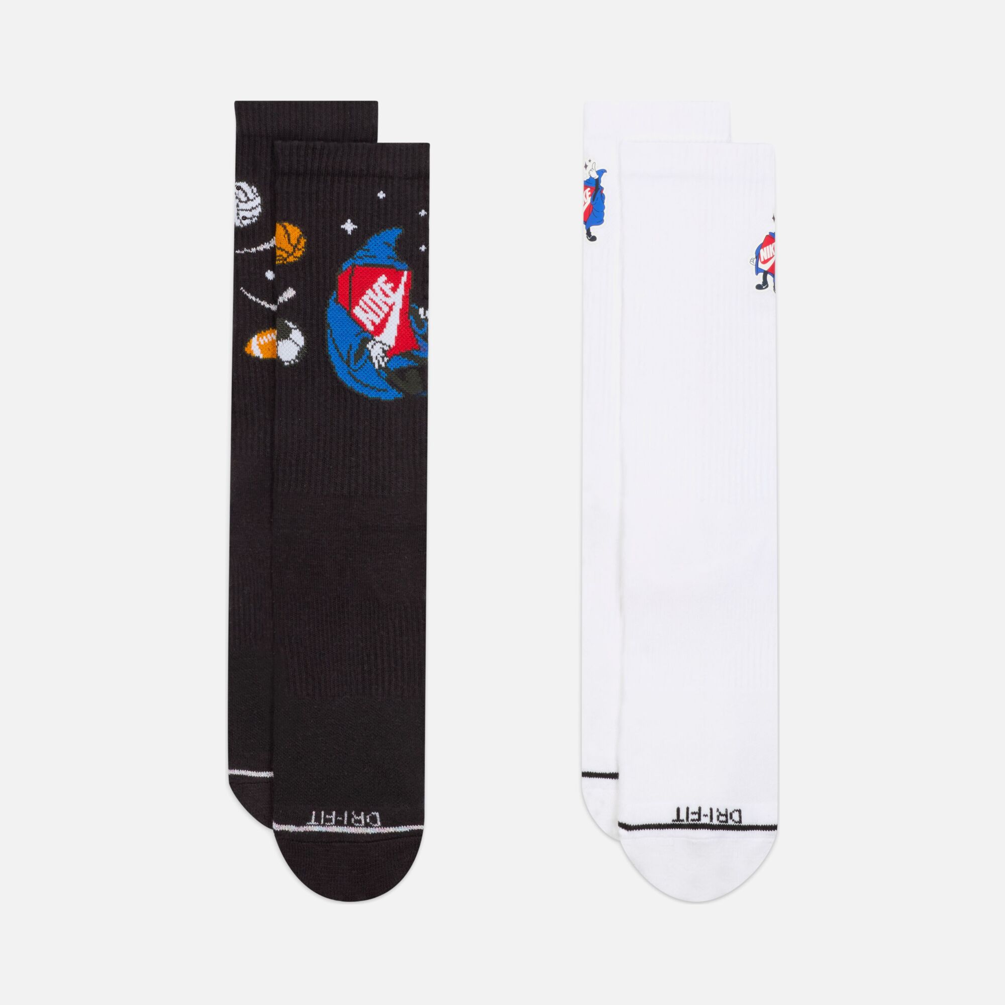 Nike Everyday Plus Cushioned Boxy ''Sports Wizard Graphic'' (2 Pairs) Çocuk Çorap