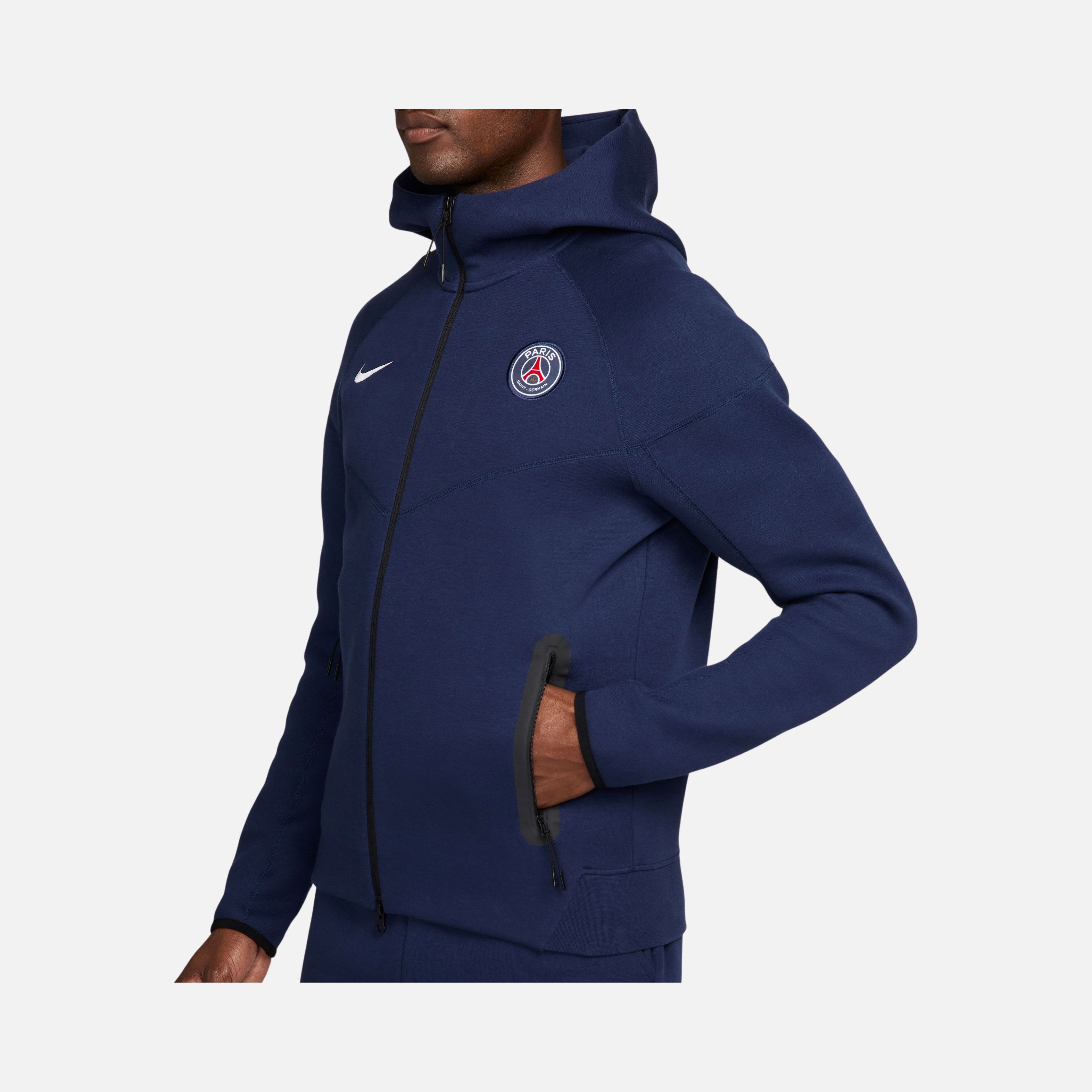Nike Paris Saint-Germain Tech Fleece Windrunner FW24 Full-Zip Hoodie Erkek Sweatshirt