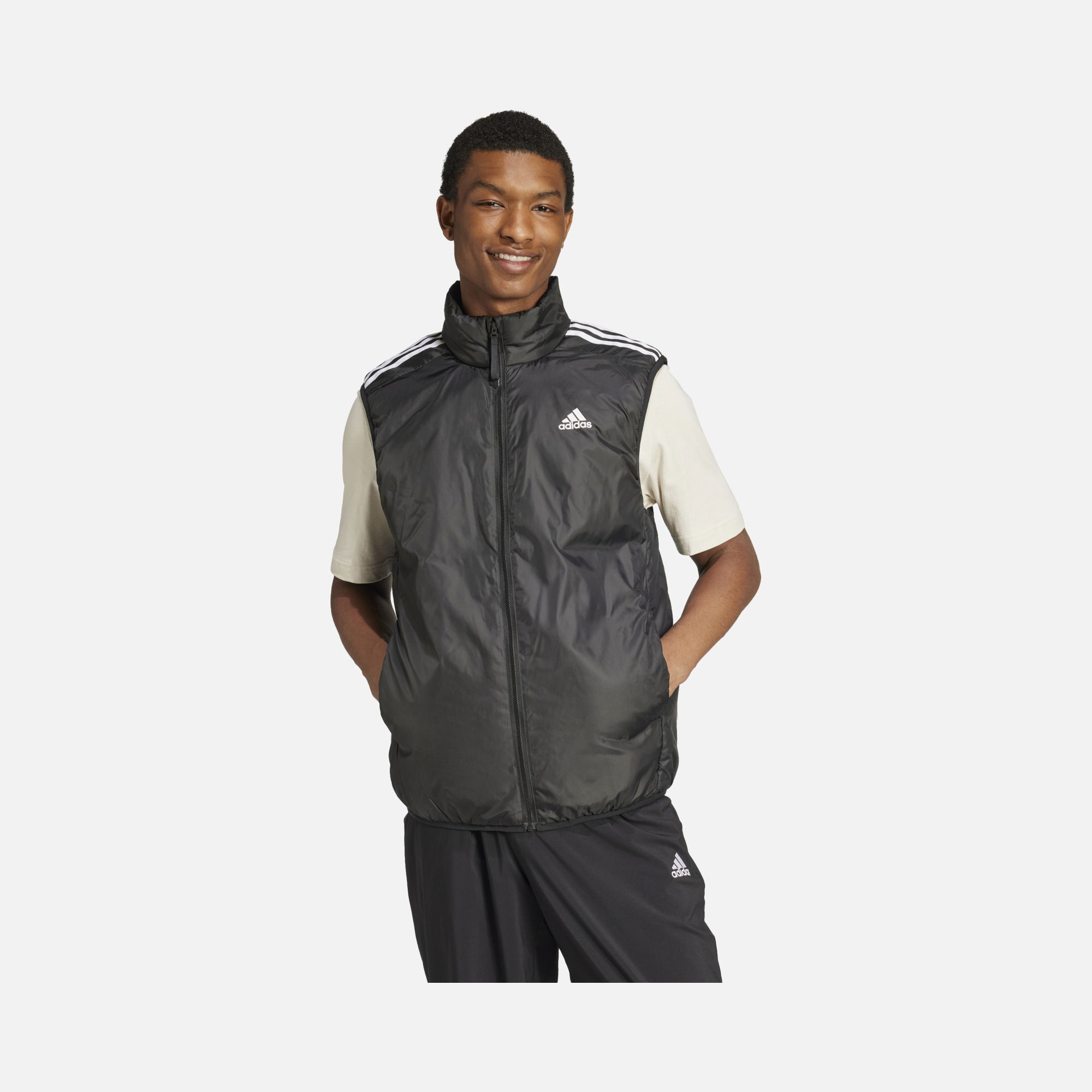 adidas Essentials Insulation Iconic 3-Stripes Regular Fit Versatile Full-Zip Erkek Yelek