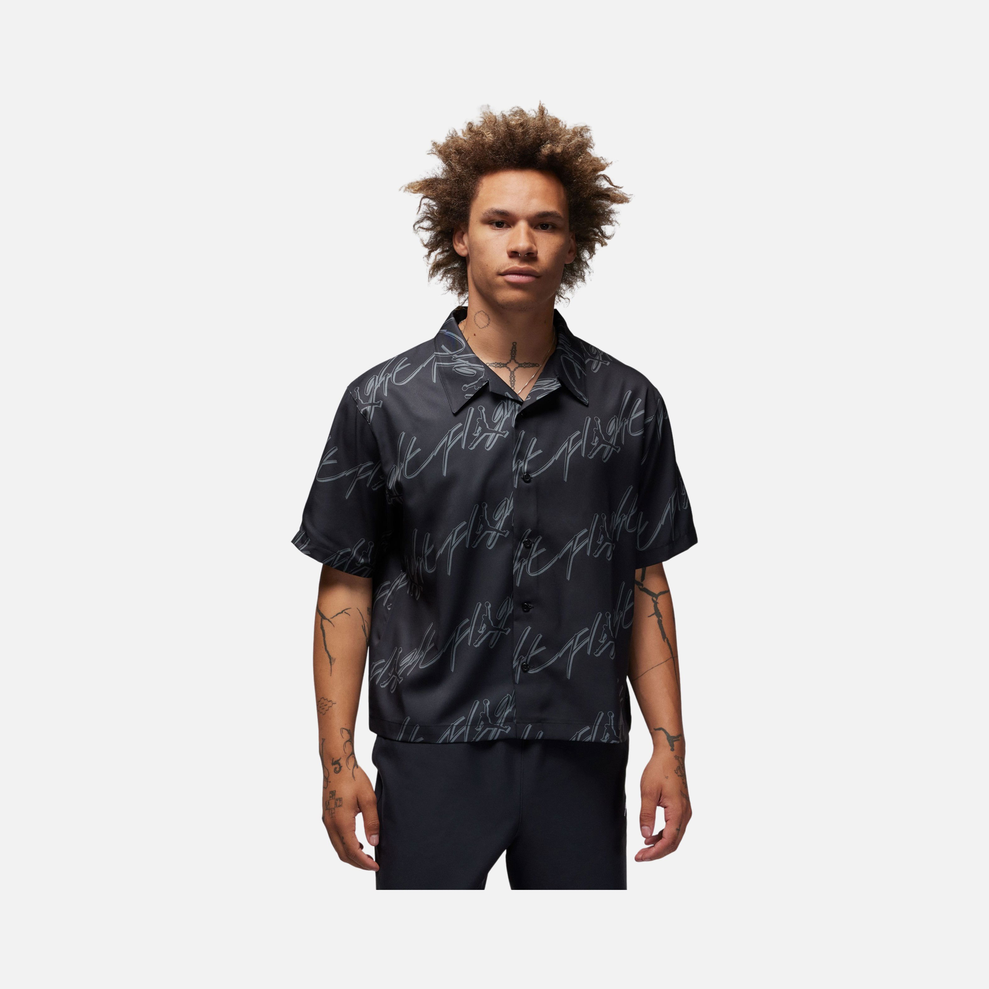 Nike Jordan Essentials Graphics Full-Button Short-Sleeve Erkek Gömlek