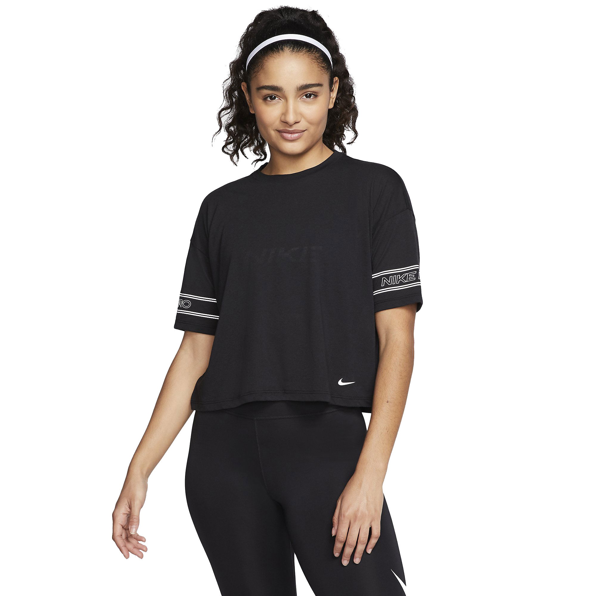 Nike Pro Graphic Short-Sleeve Top Kadın Tişört