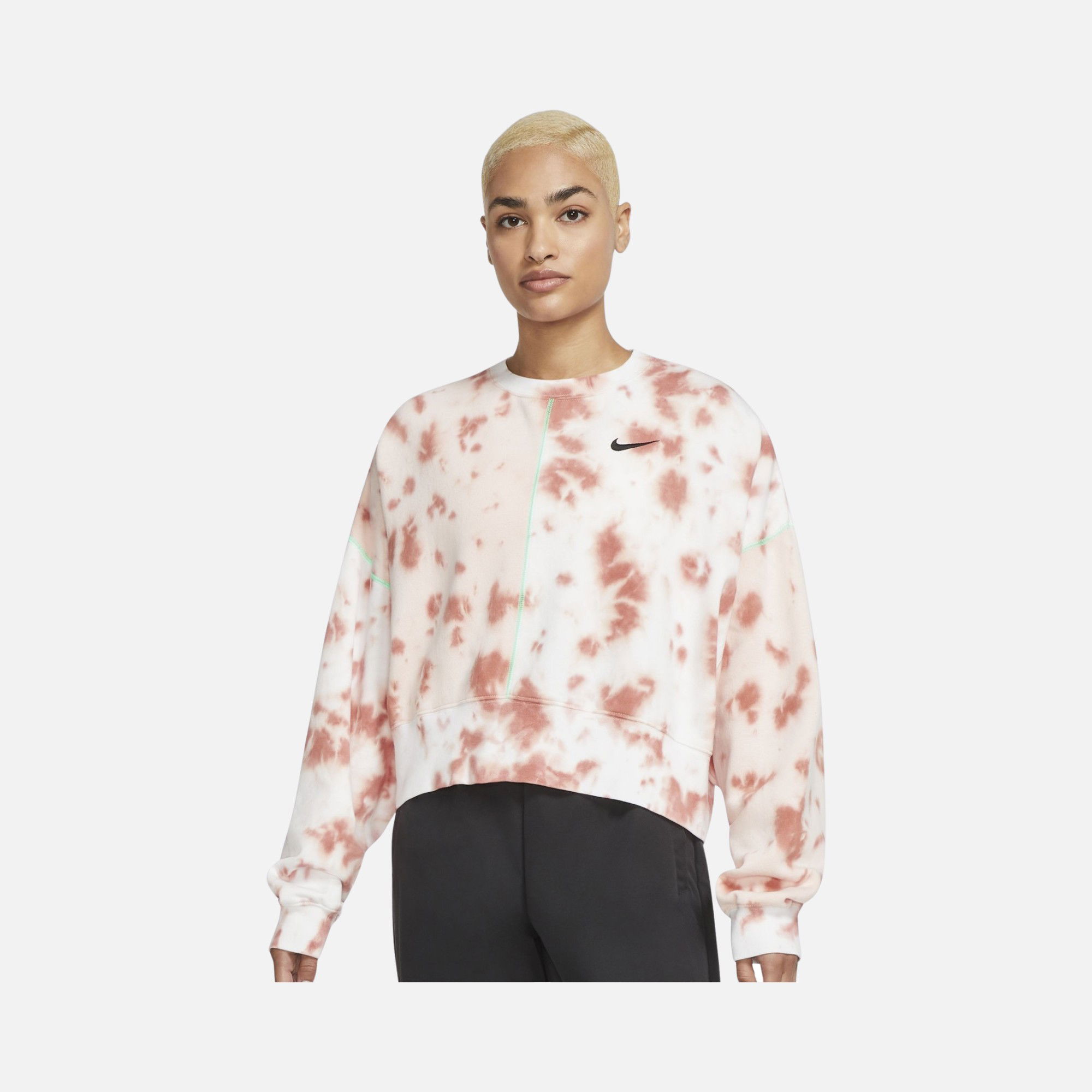 Nike Sportswear Oversized Fleece Tie-Dye Printed Kadın Sweatshirt