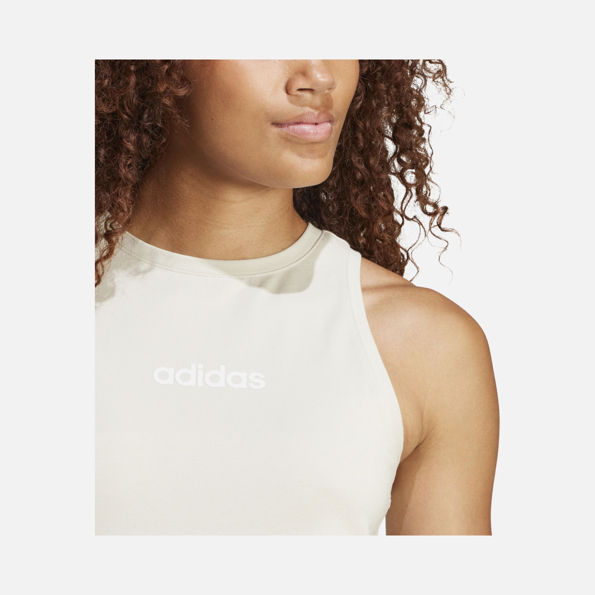 adidas Sportswear Essentials Linear Slim Cotton Crew Neck Kadın Atlet