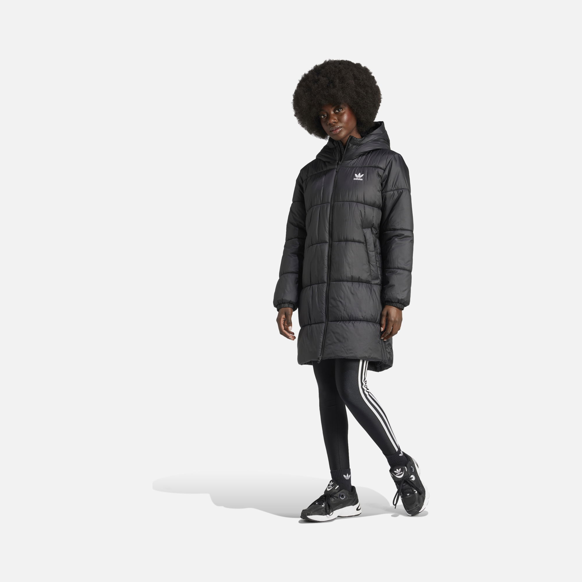 adidas Adicolor Long Puffer Full-Zip Hoodie Kadın Parka