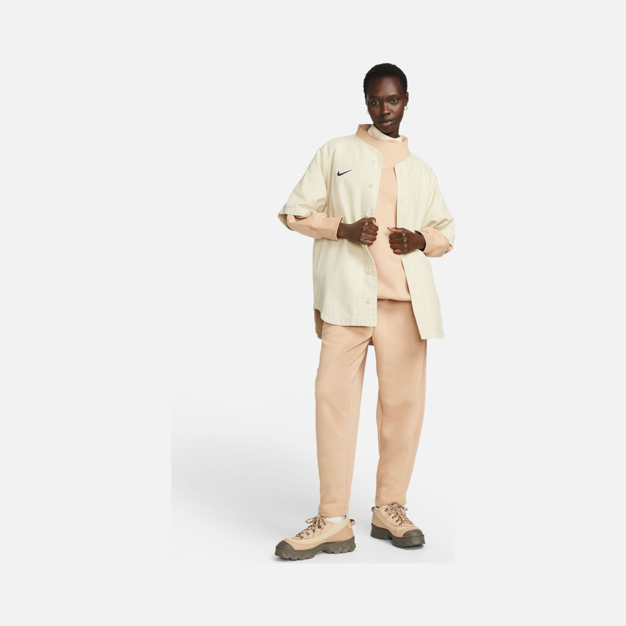 Nike Sportswear Phoenix Fleece Over-Oversized Mock-Neck 3/4-Sleeve Sweatshirt