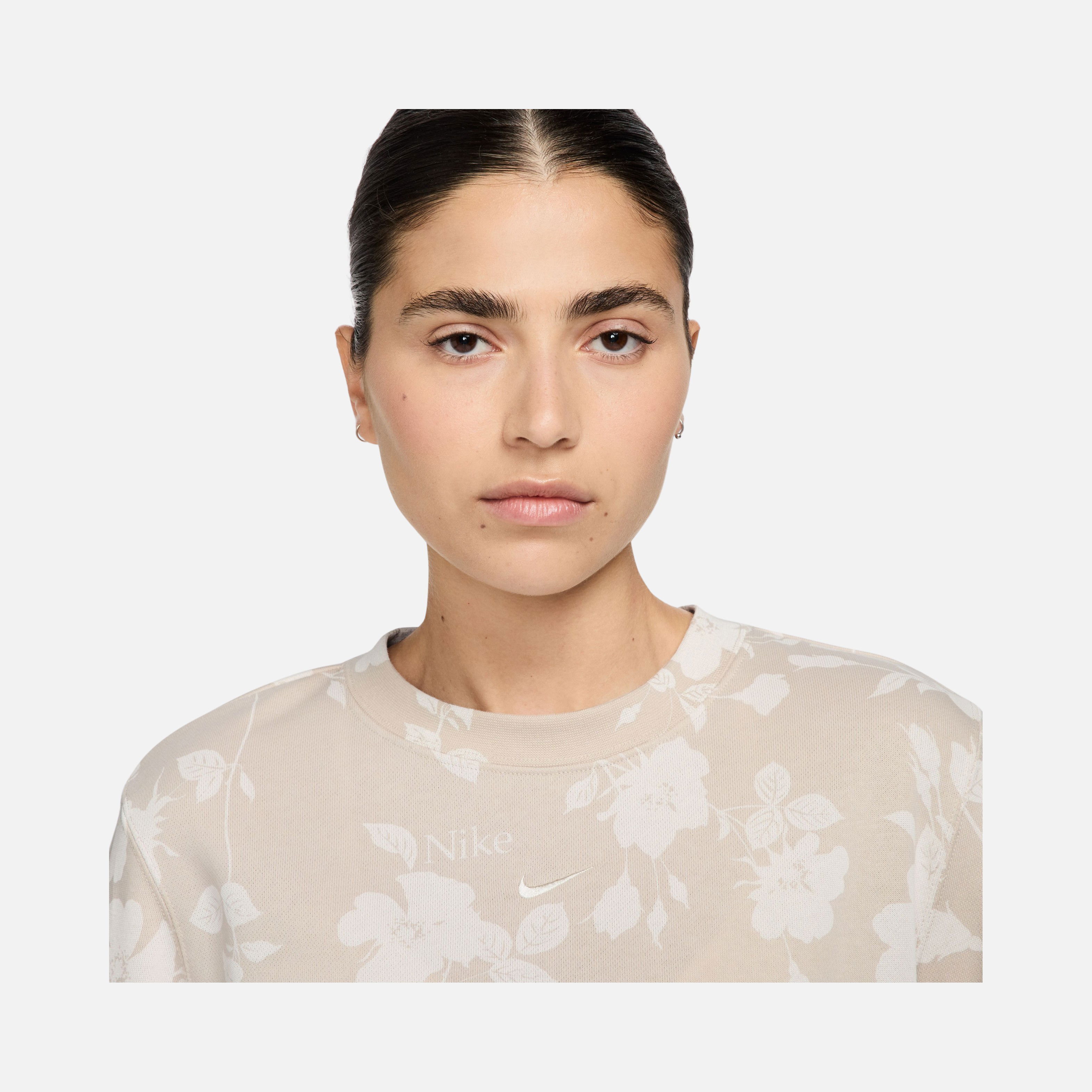 Nike Nsw Chill Ft Aop Crew Kadın Sweatshirt