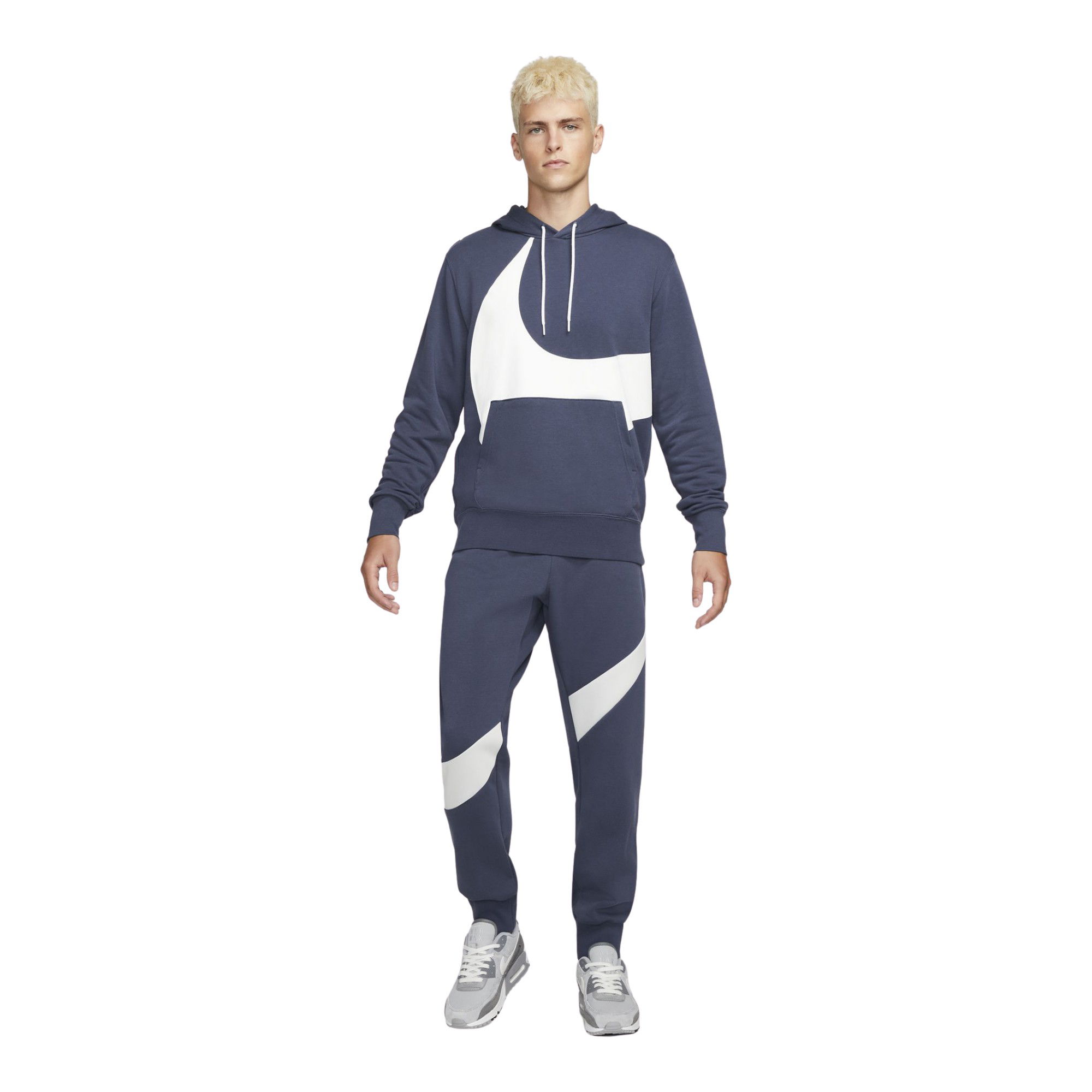 Nike Sportswear Swoosh Semi-Brushed Back Pullover Hoodie Erkek Sweatshirt