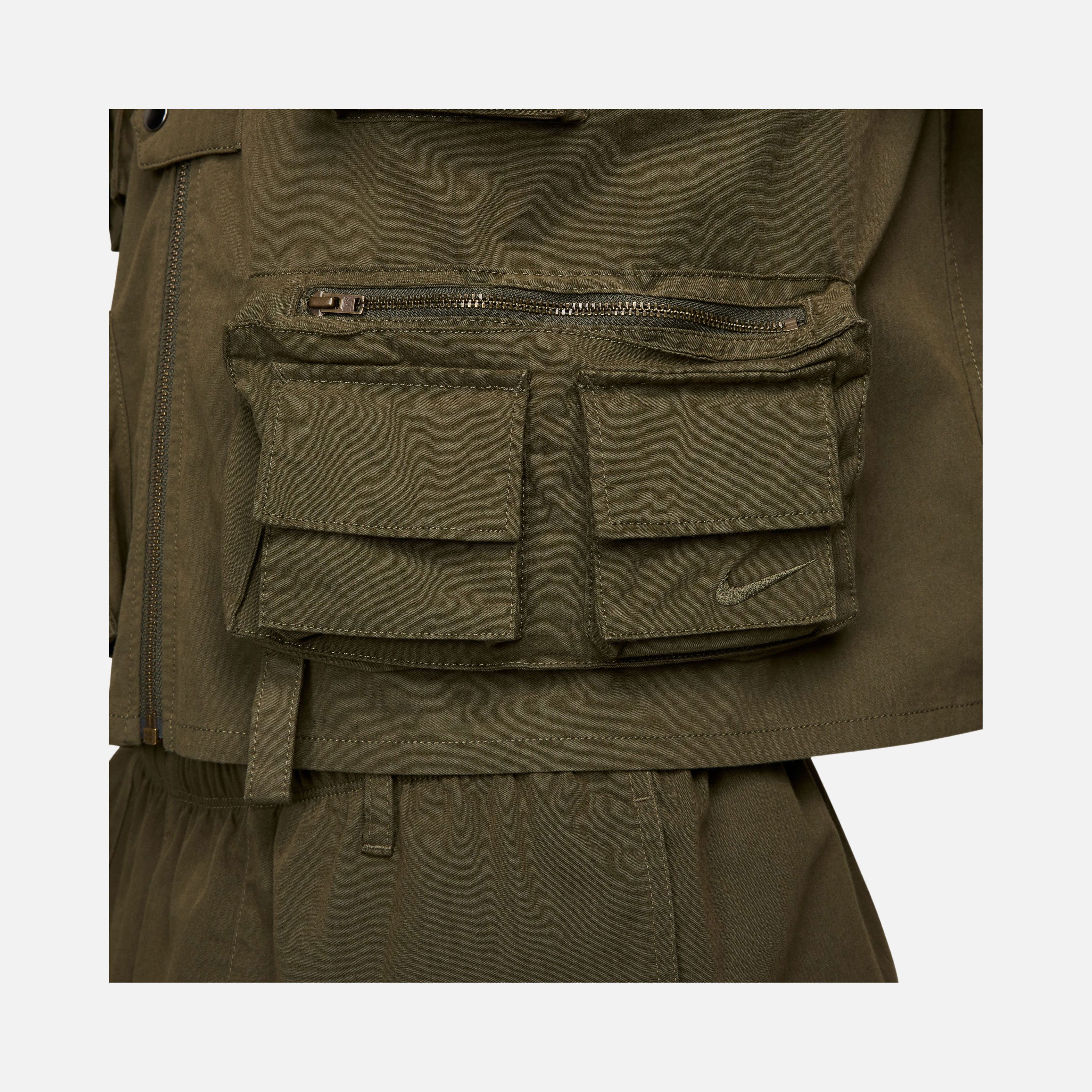 Nike Life Utility Stonewashed Cotton Fabric Full-Zip Erkek Yelek