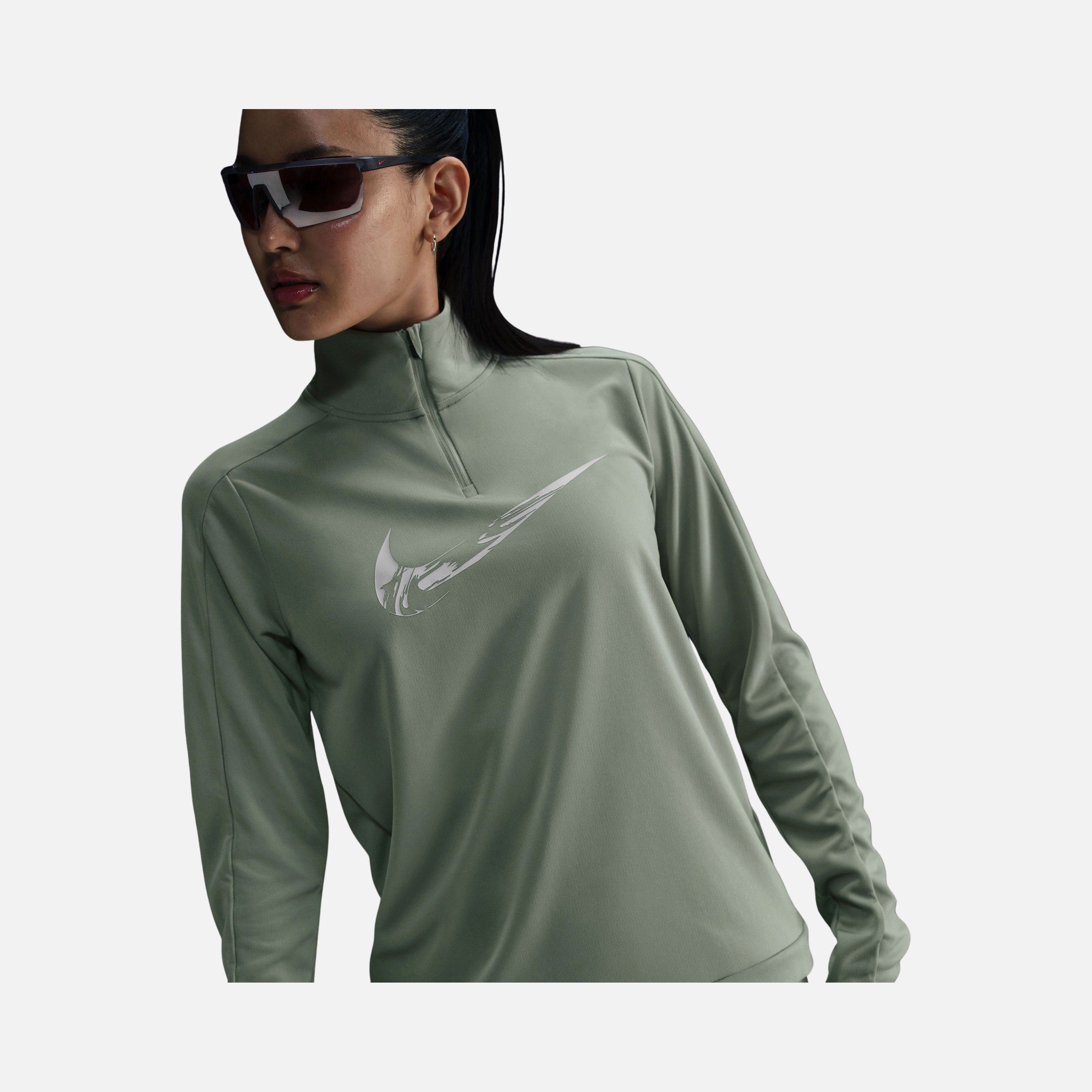 Nike Swoosh Dri-Fit  1/4-Zip Running Mid Layer Long-Sleeve Kadın Tişört