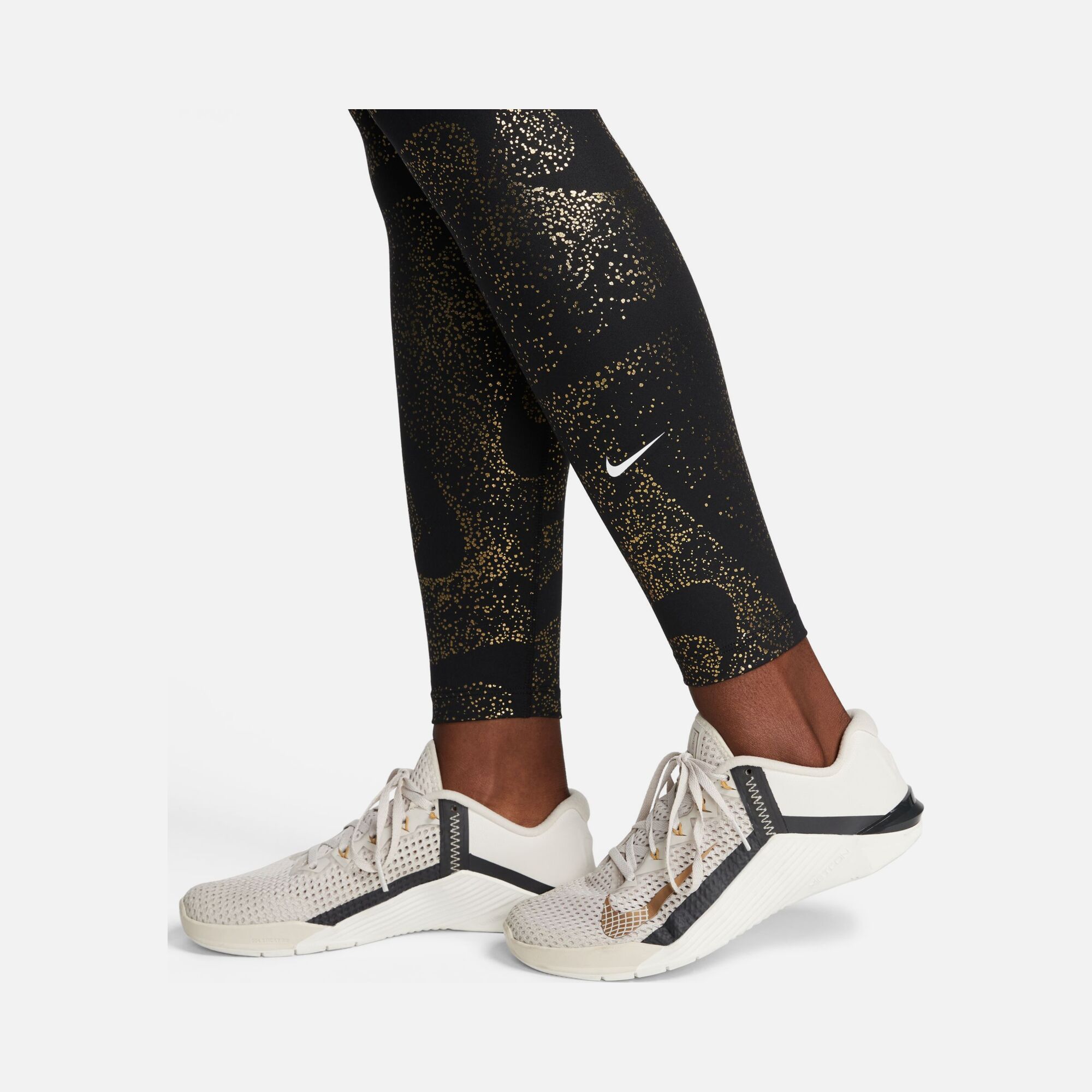 Nike One Dri-Fit Sparkle Swoosh Graphics Mid-Rise Training Kadın Tayt