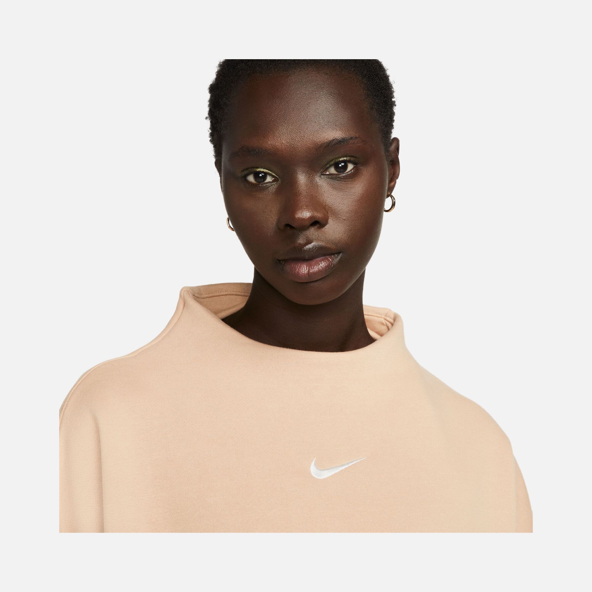 Nike Sportswear Phoenix Fleece Over-Oversized Mock-Neck 3/4-Sleeve Sweatshirt