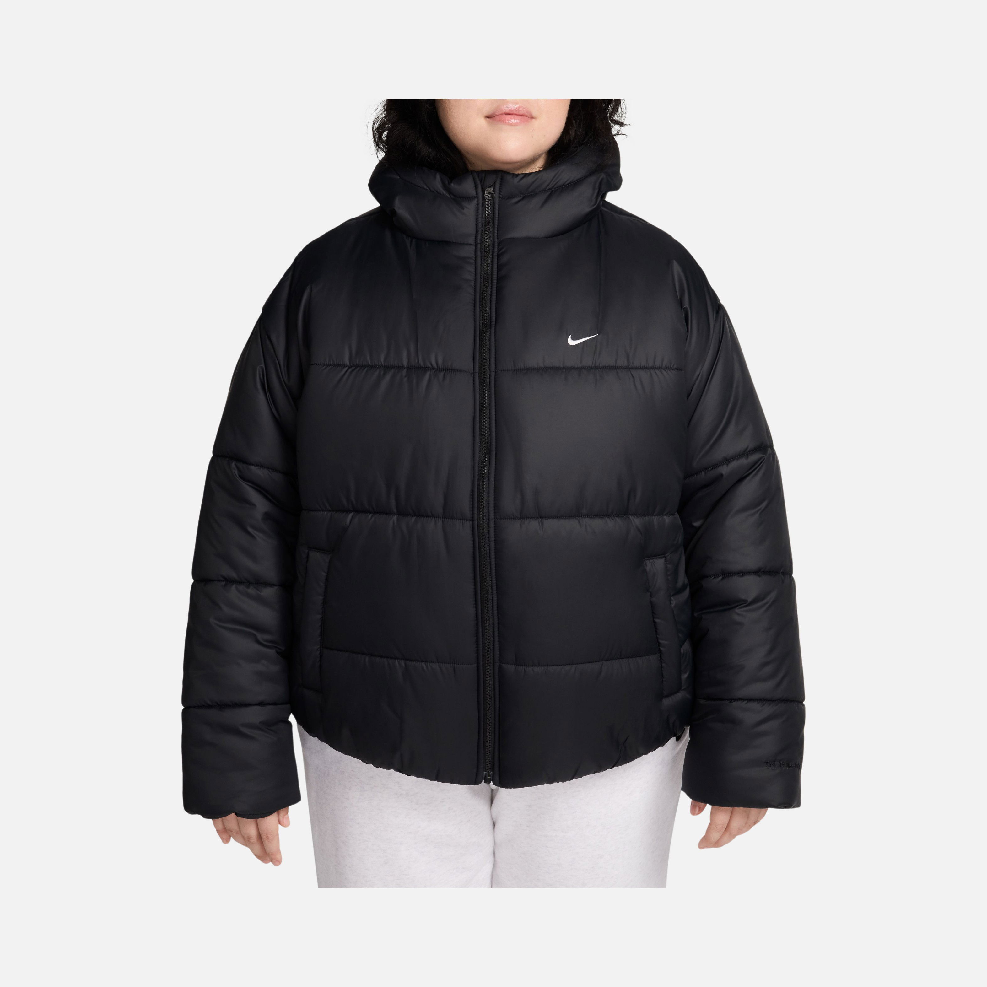 Nike Sportswear Classic Puffer Therma-Fit Loose Full-Zip Hoodie (Plus Size) Kadın Mont