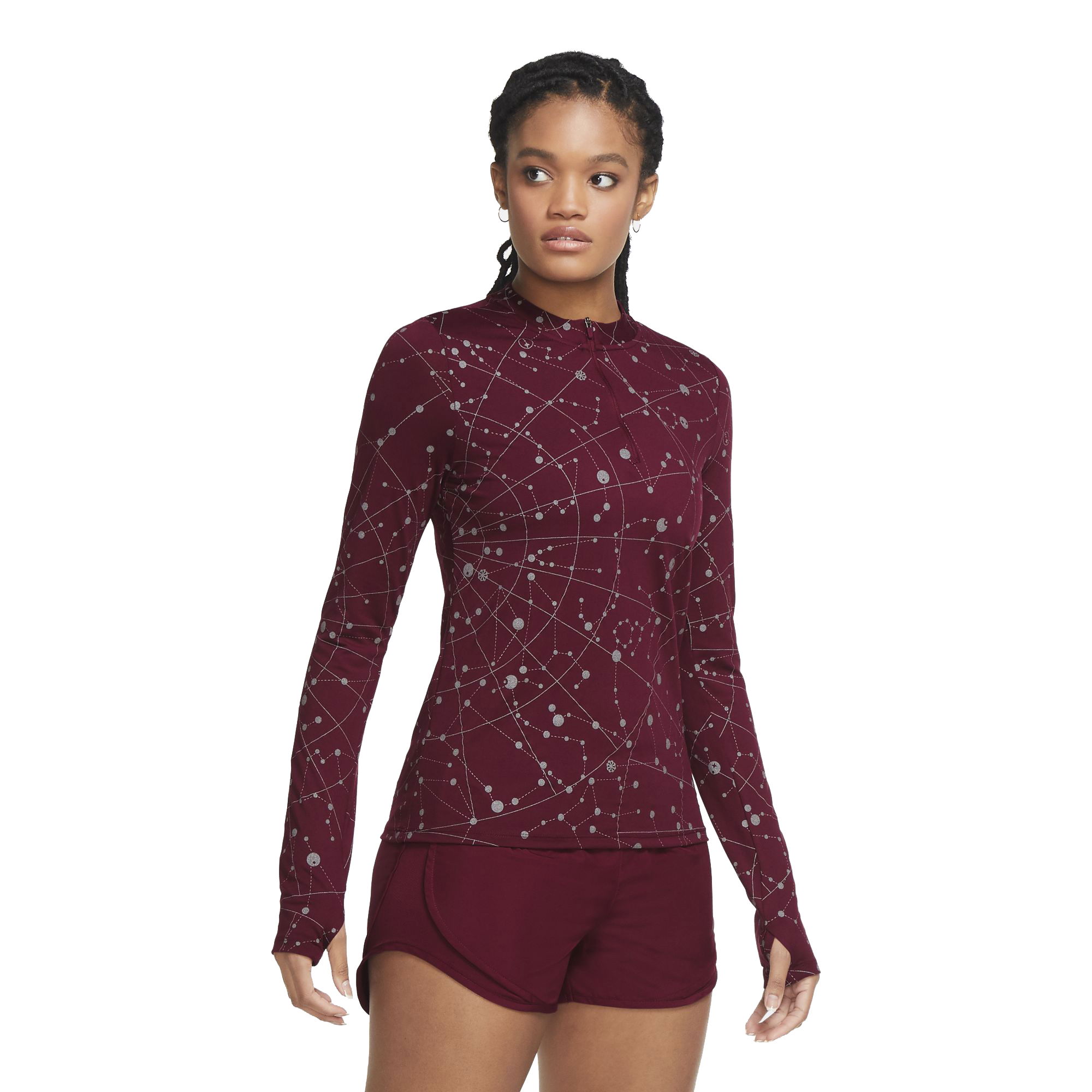 Nike Element Flash Half-Zip Runway Long-Sleeve Top Kadın Tişört