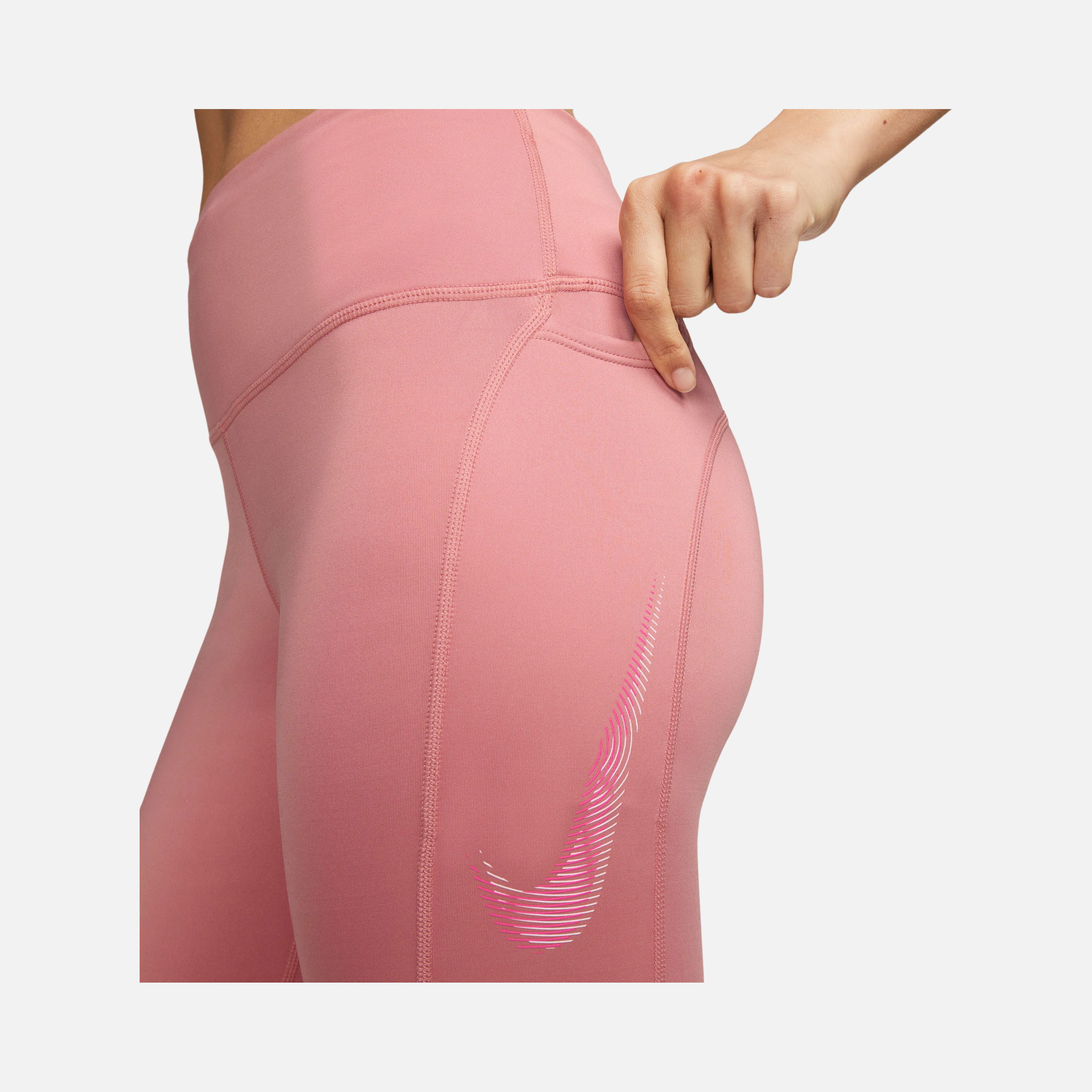 Nike Dri-Fit Fast Mid-Rise Swoosh HBR Graphic 7/8 Running Kadın Tayt