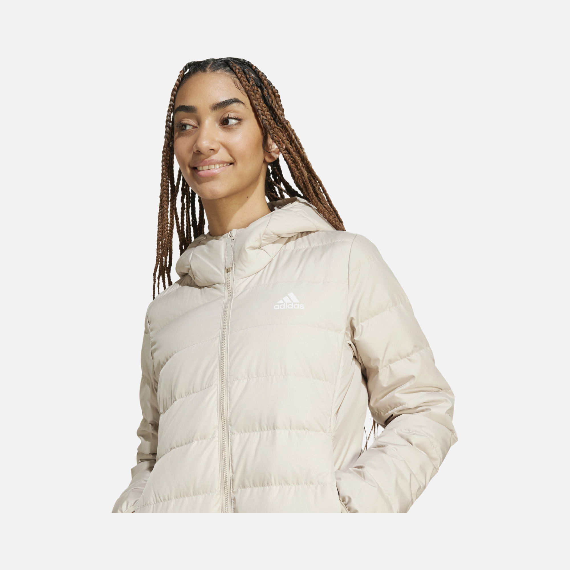 adidas Essentials Light Down Full-Zip Hoodie Kadın Mont