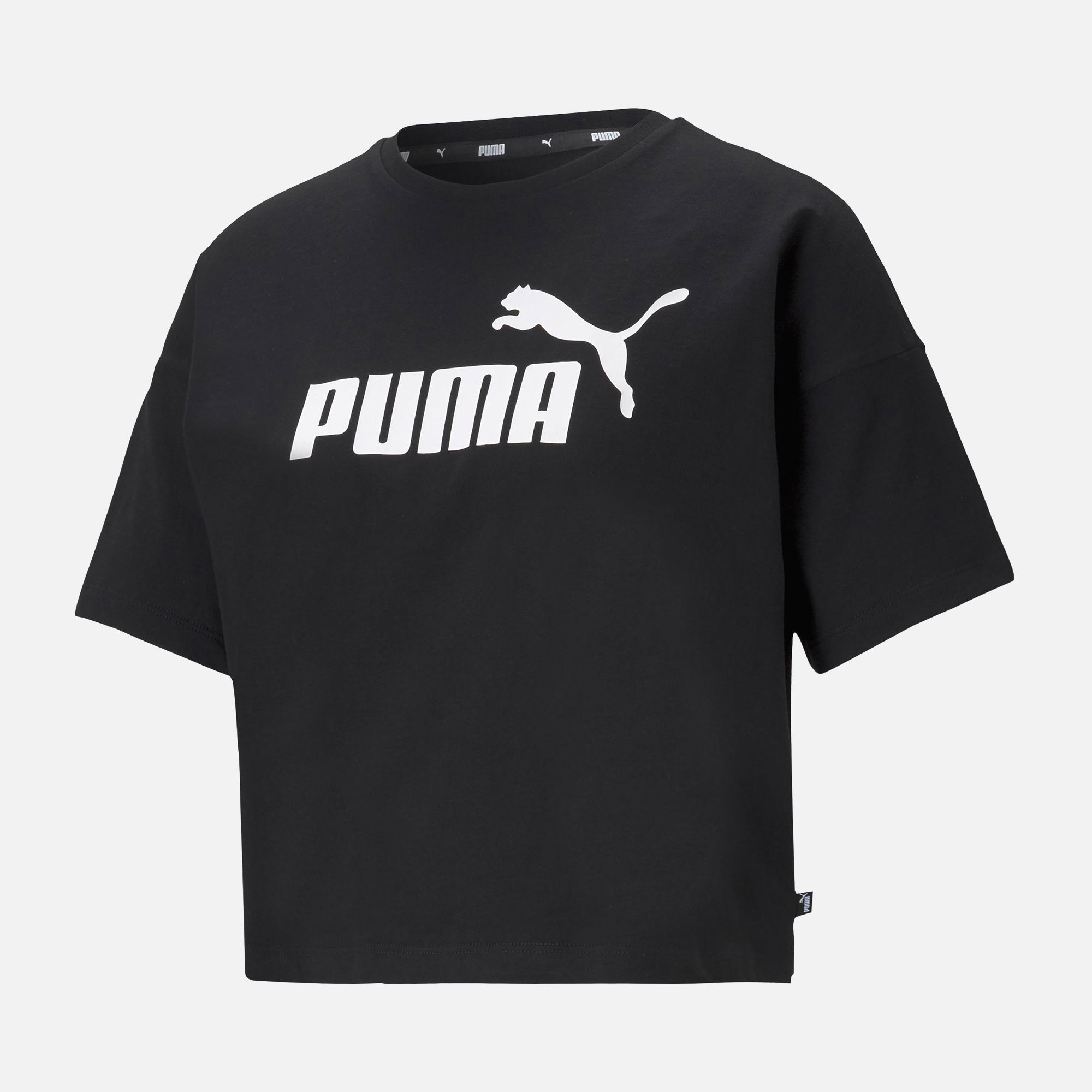 Puma Sportswear Essentials Logo Cropped Short-Sleeve Kadın Tişört