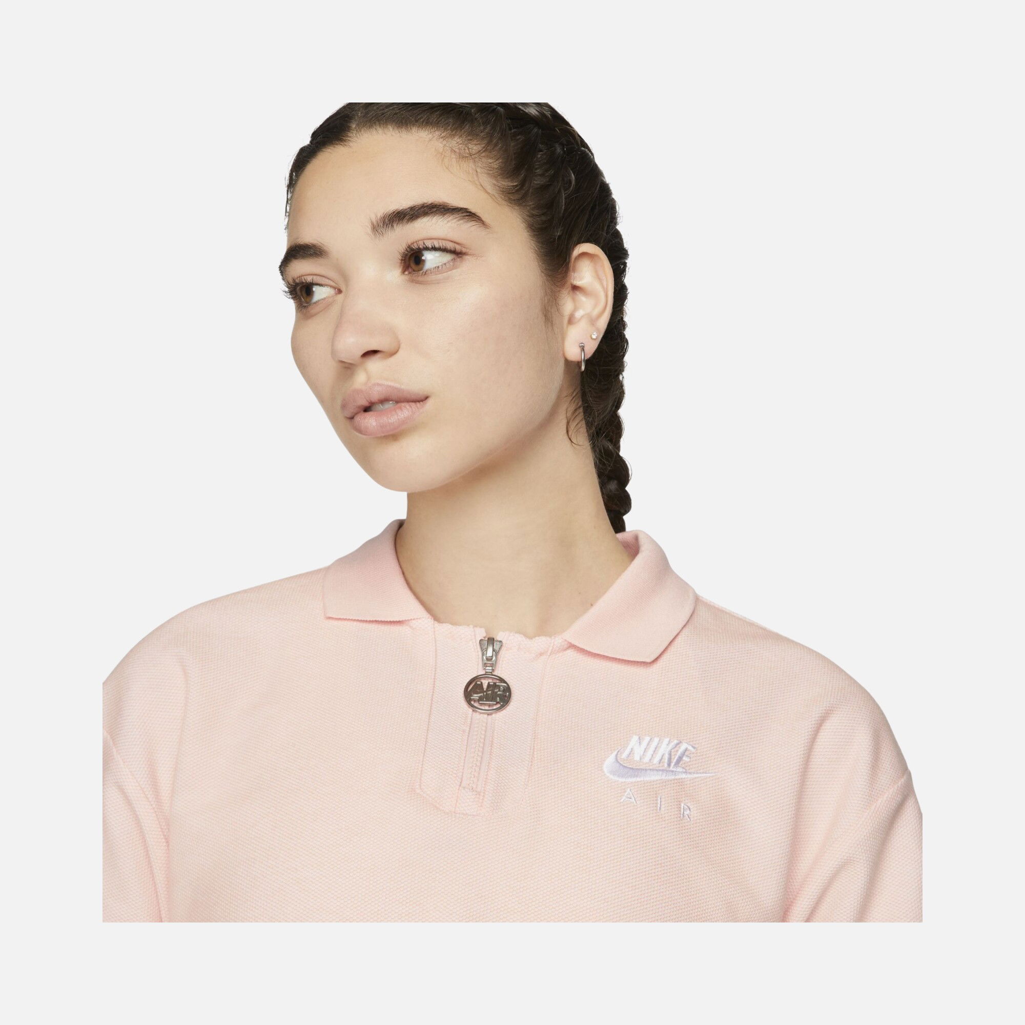 Nike Sportswear Air Pique Polo Cropped Half-Zip Short-Sleeve Kadın Tişört