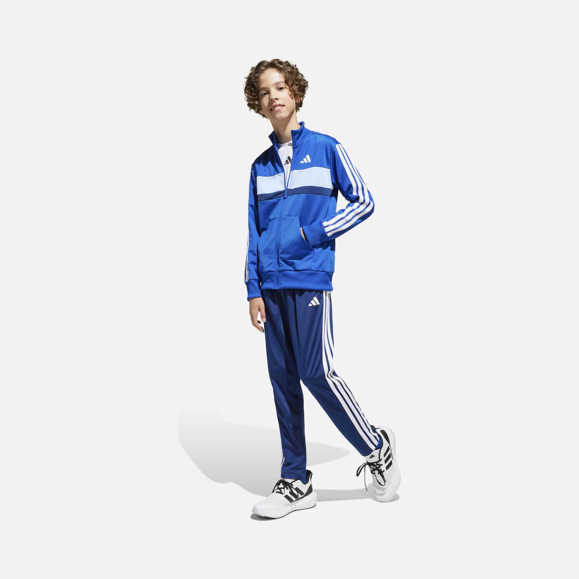 adidas Climacool Sportswear Seasonal Essentials Tiberio 3-Stripes Tricot Regular-Fit Full-Zip Çocuk Eşofman Takımı