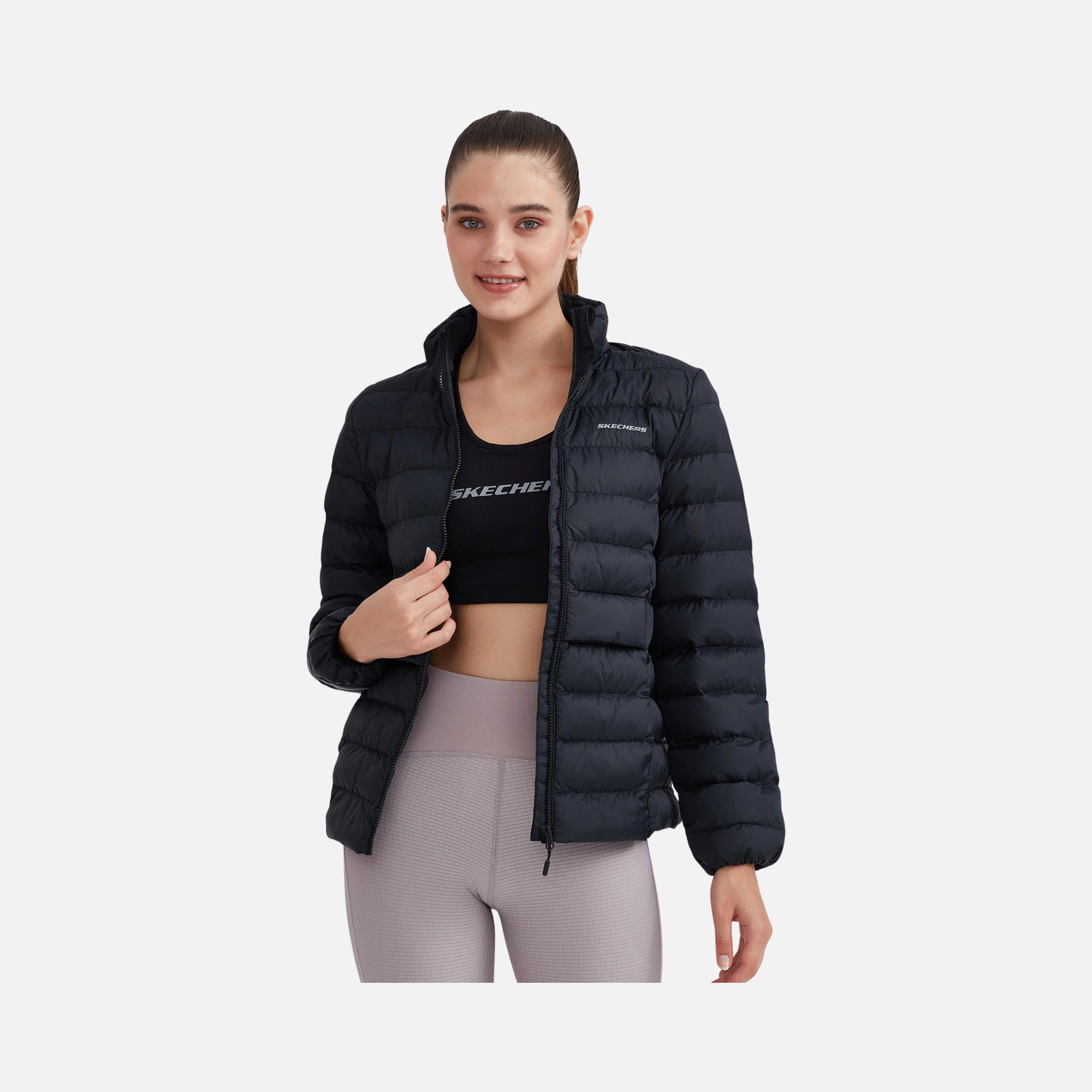 Skechers Outerwear Pop Up Detailed Padded Full-Zip Kadın Mont