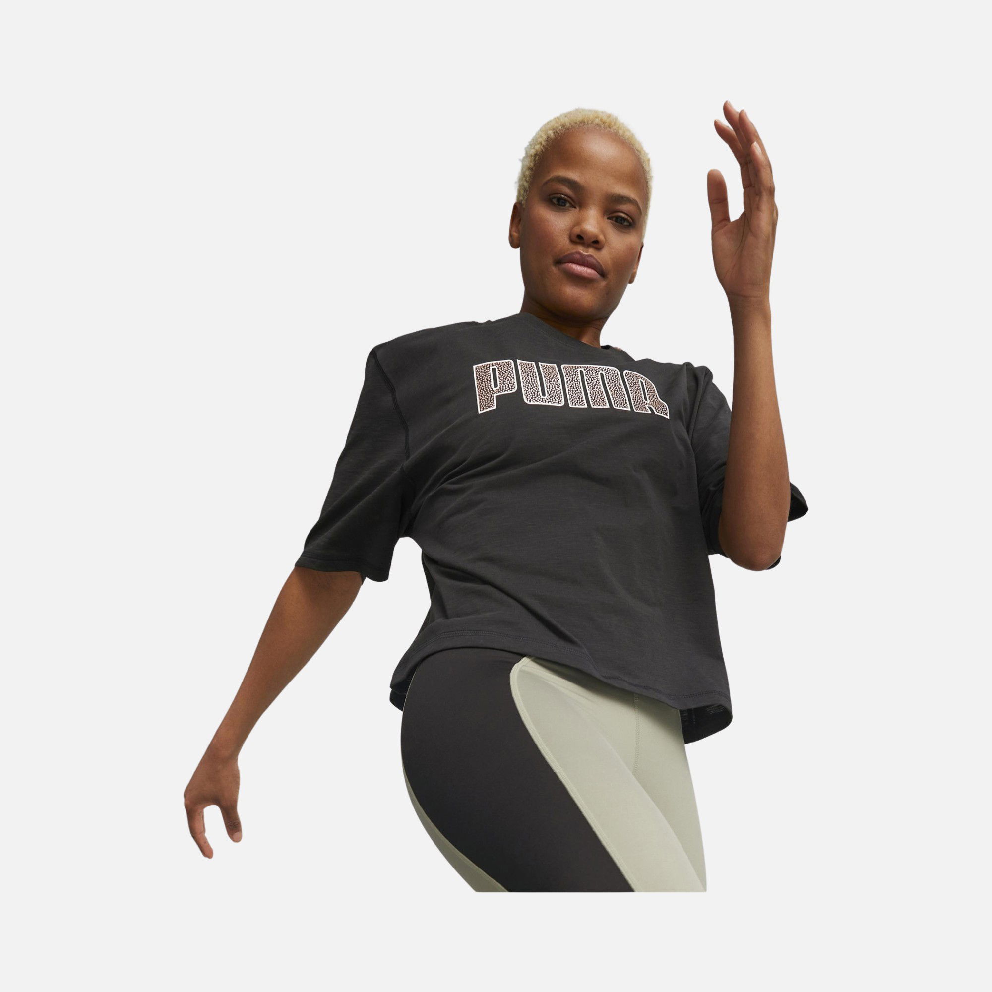 Puma Womens Graphic Boxy Crop Short-Sleeve Kadın Tişört