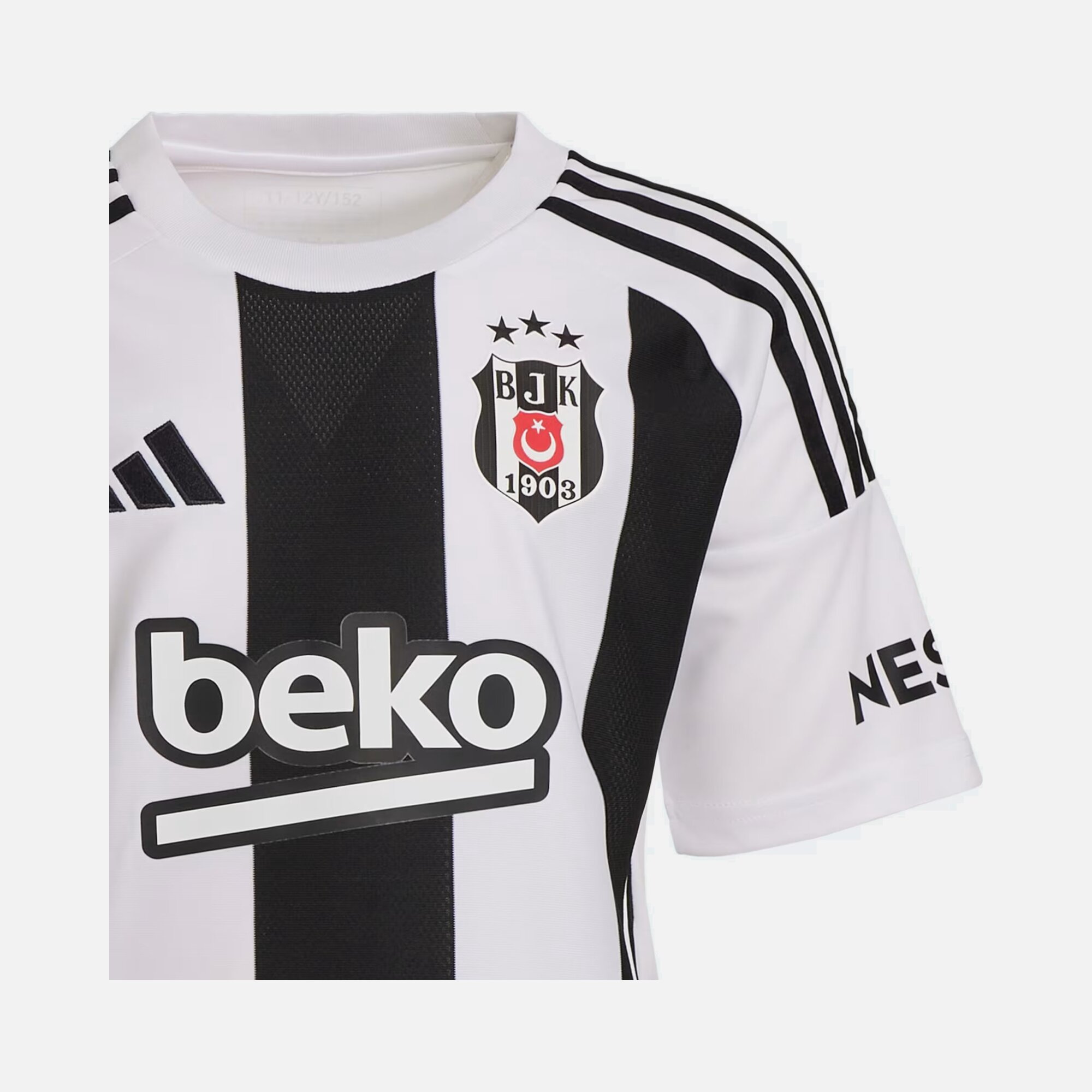 adidas Beşiktaş 2024-2025 Striped İç Saha Çocuk Forma