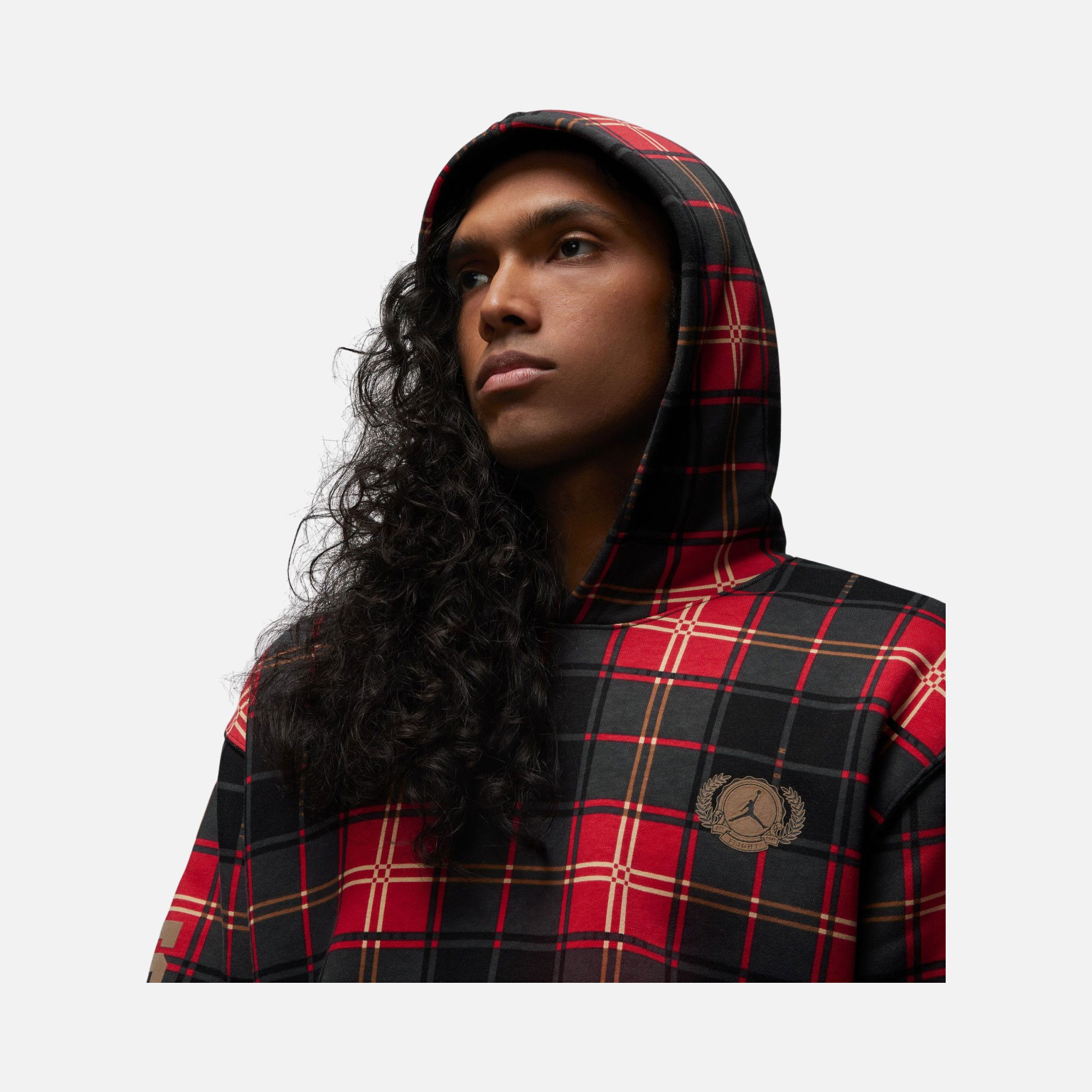 Nike Jordan Essential Flight Artist Series Plaid Fleece Crew Erkek Sweatshirt