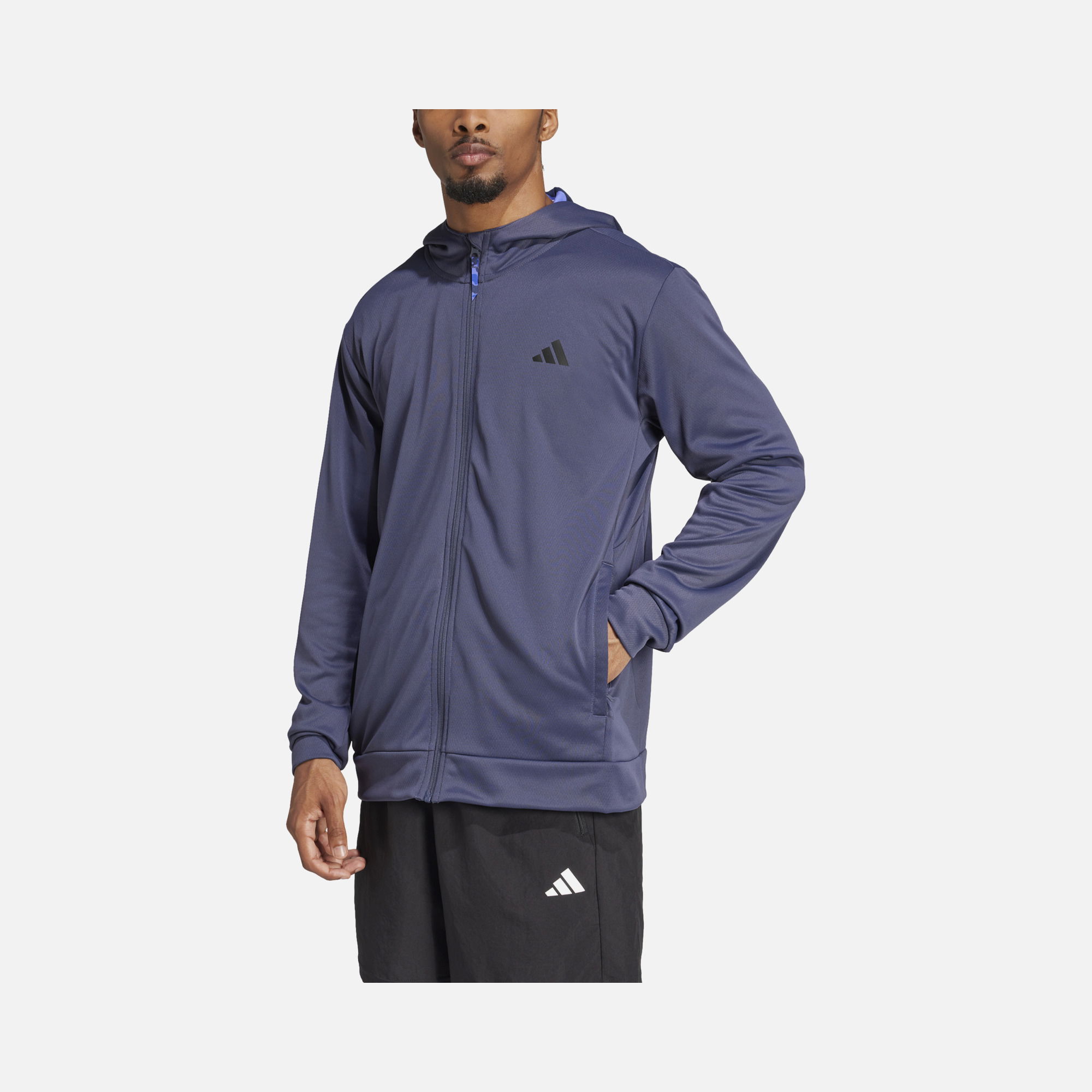 adidas AEROREADY Train Essentials Camo Full-Zip Hoodie Erkek Sweatshirt